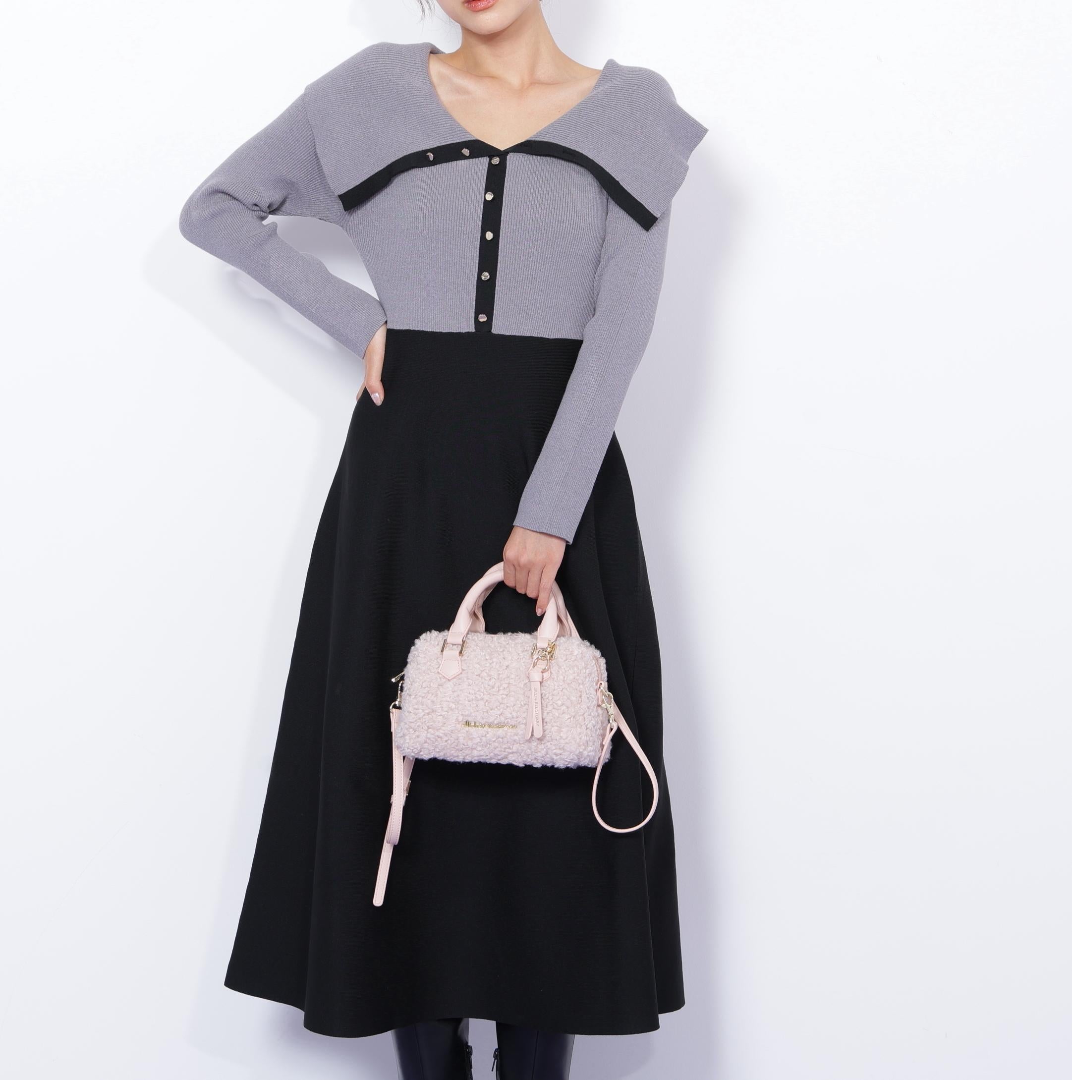 ボアミニボストン ピンク