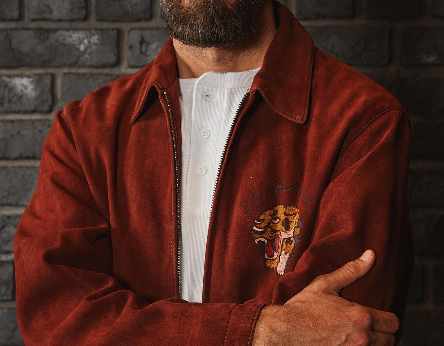 【AVIREX】AGED SUEDE SOUVENIR JACKET　スウェード Jacket Suede &frasl; David Conrad ／