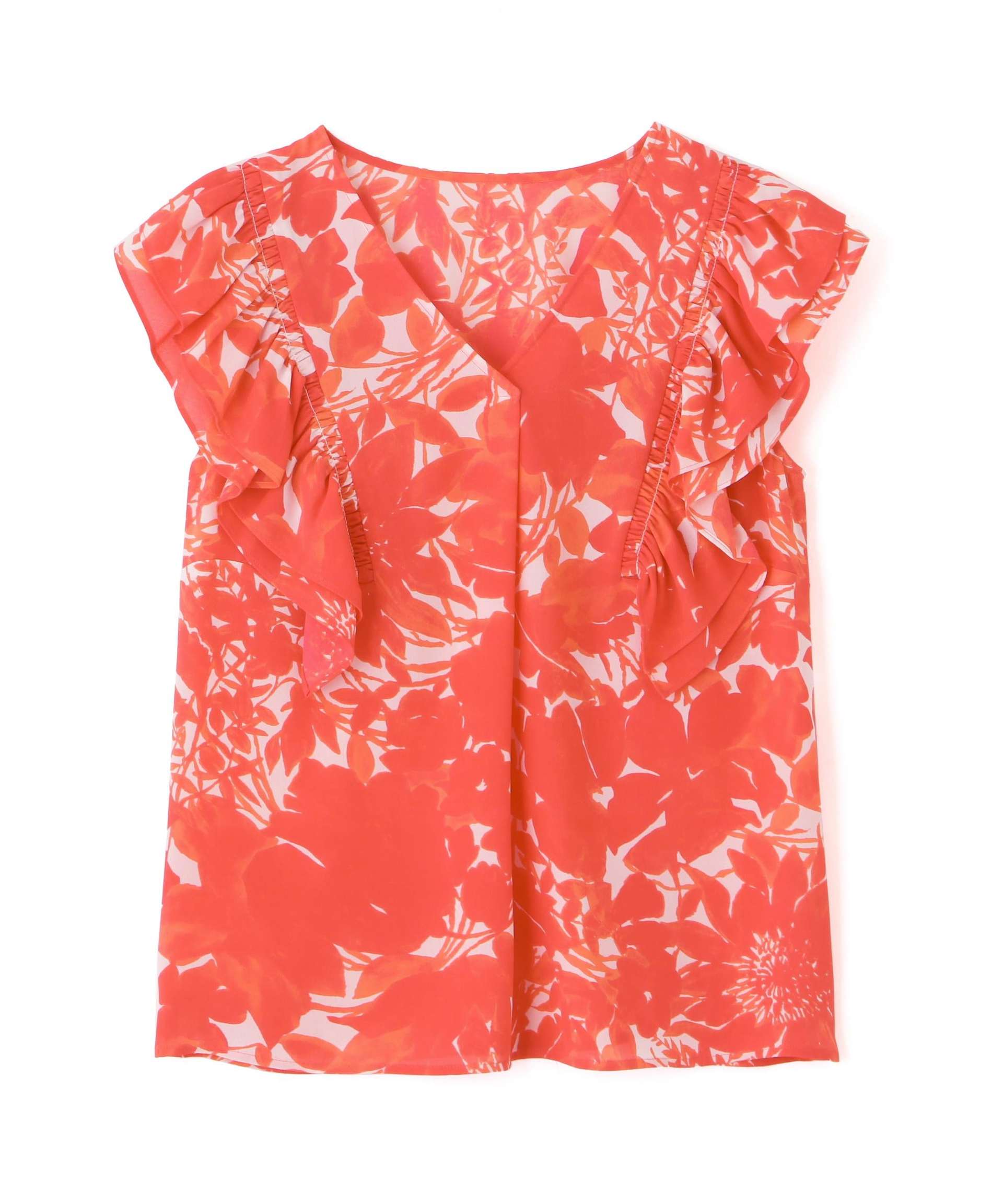 ◆グラデーションフラワープリントブラウス ピンク1