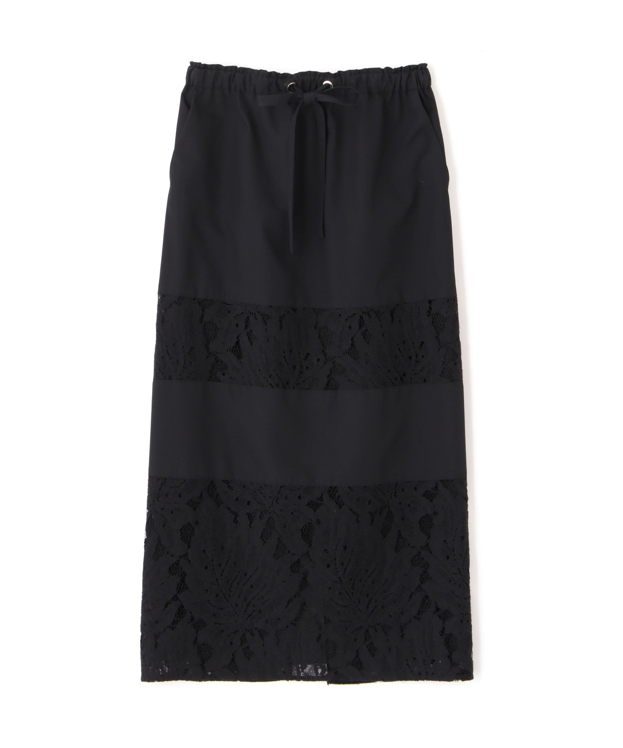 ◆リーフ柄レーススピンドルスカート ブラック