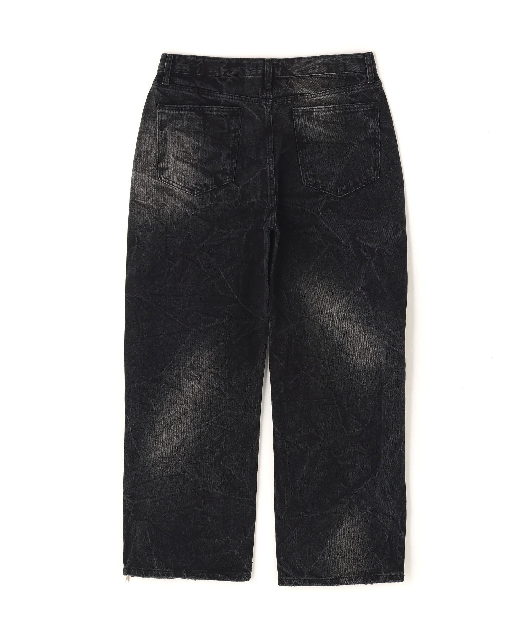 SIS/エスアイエス/Side Zip Denim Pants ブラック