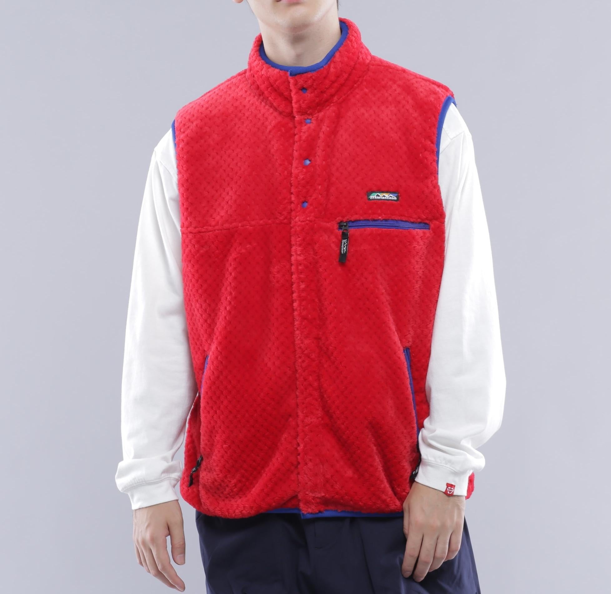 MANASTASH/マナスタッシュ/POPPY THE>MAL FLEECE VEST '24 レッド