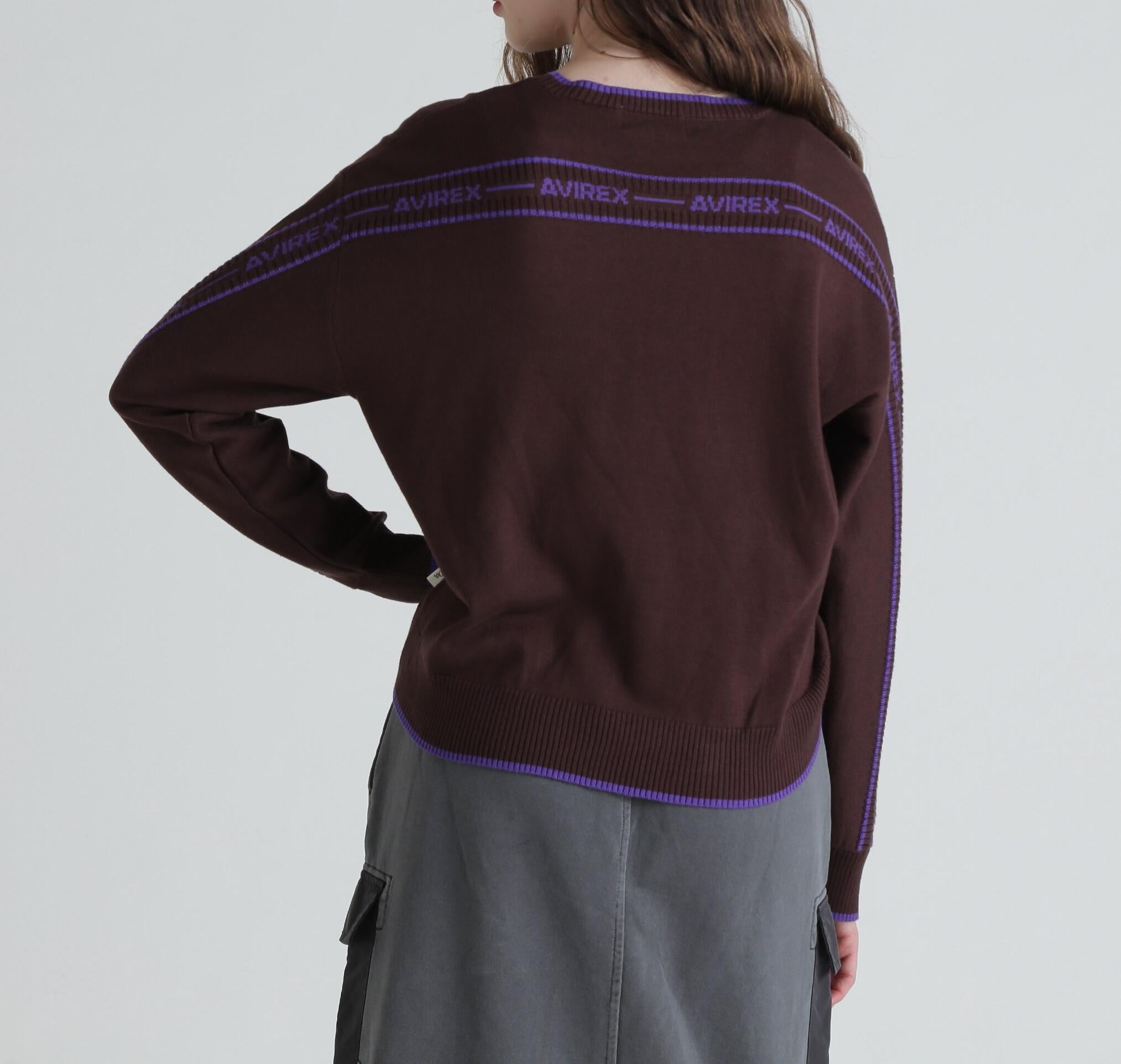 トップス AYK Color Line Back Logo Knit Tops