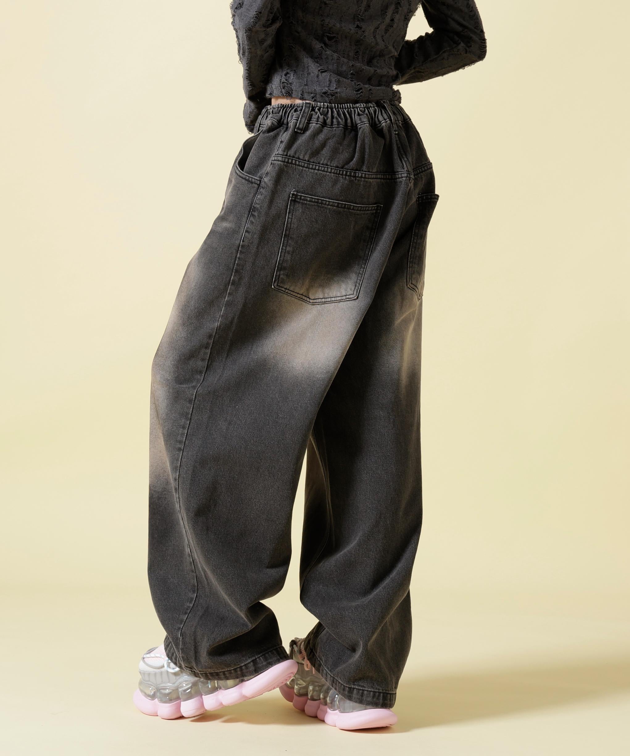 SIS/エスアイエス/Dirty Denim Pants ブラック