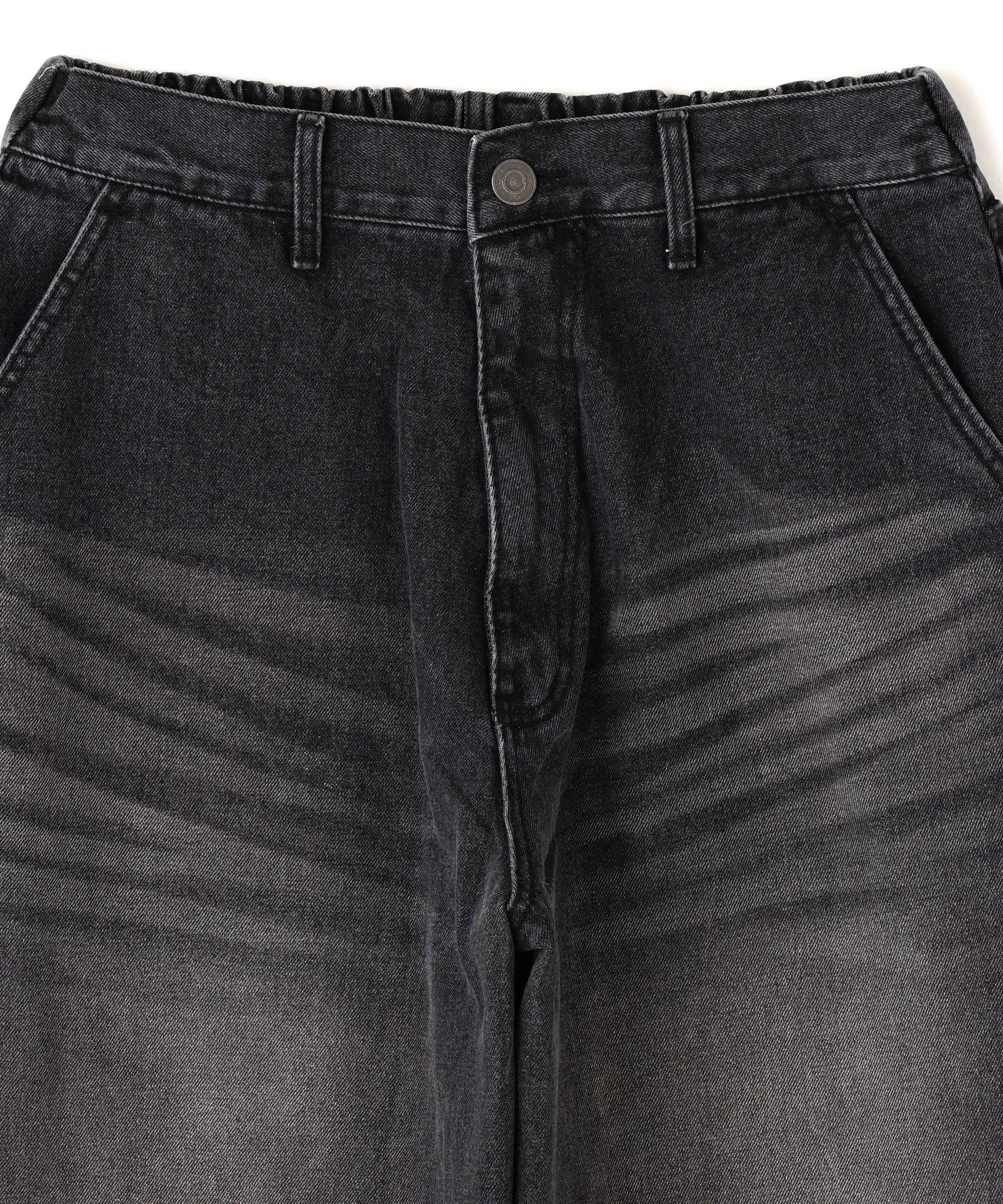 SIS/エスアイエス/Washed Denim Wide Pants Black ブラック