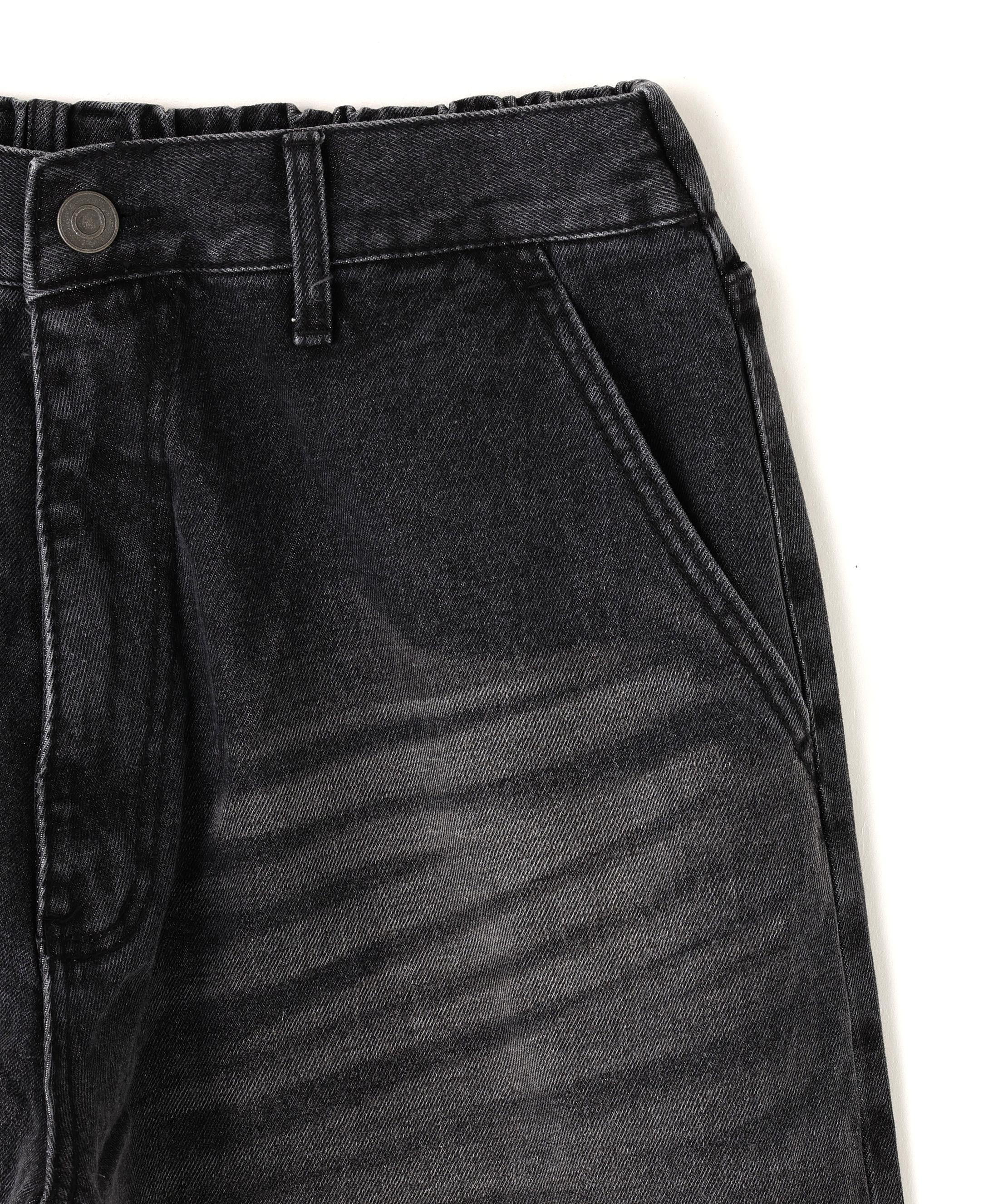 SIS/エスアイエス/Washed Denim Wide Pants Black ブラック