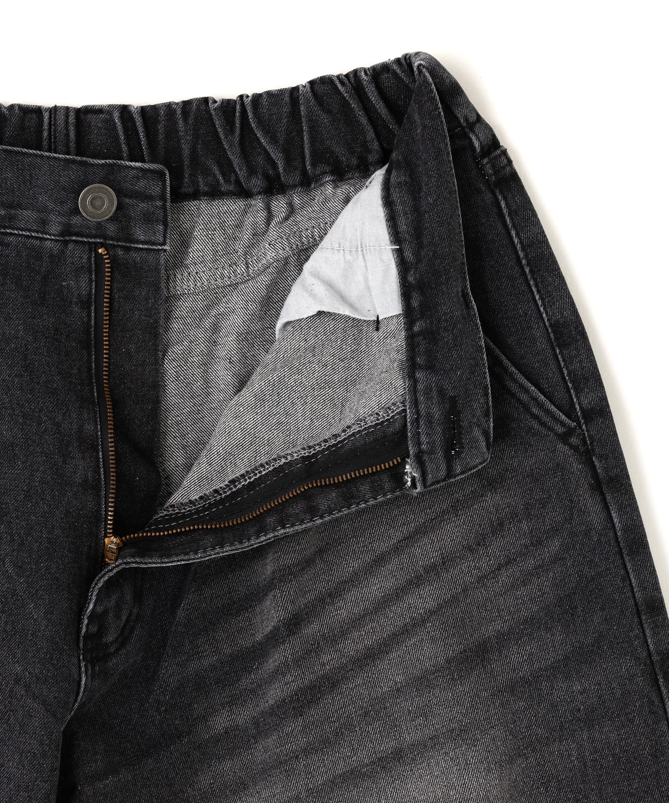 SIS/エスアイエス/Washed Denim Wide Pants Black ブラック