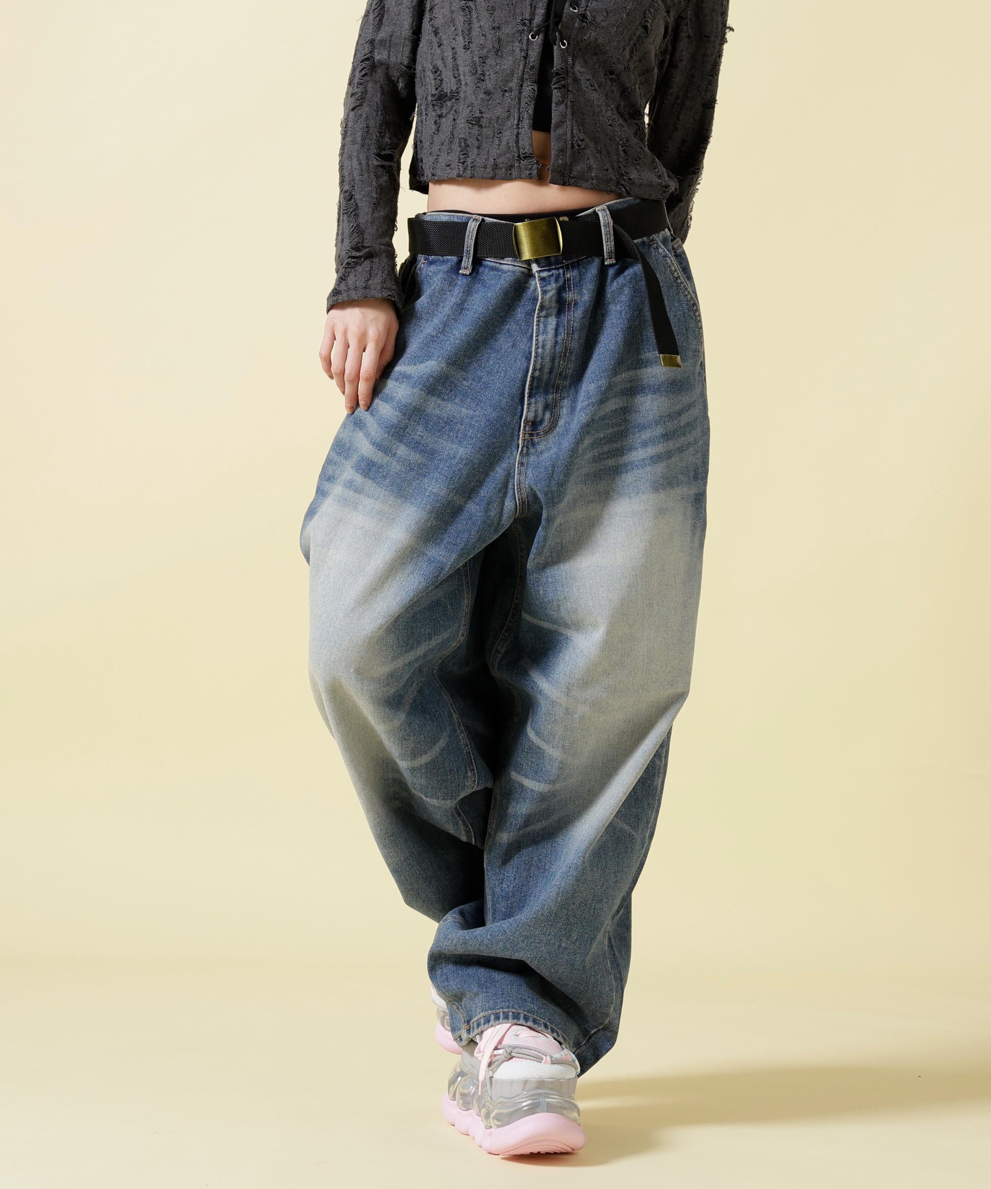 SIS/エスアイエス/Washed Denim Wide Pants Blue ブルー