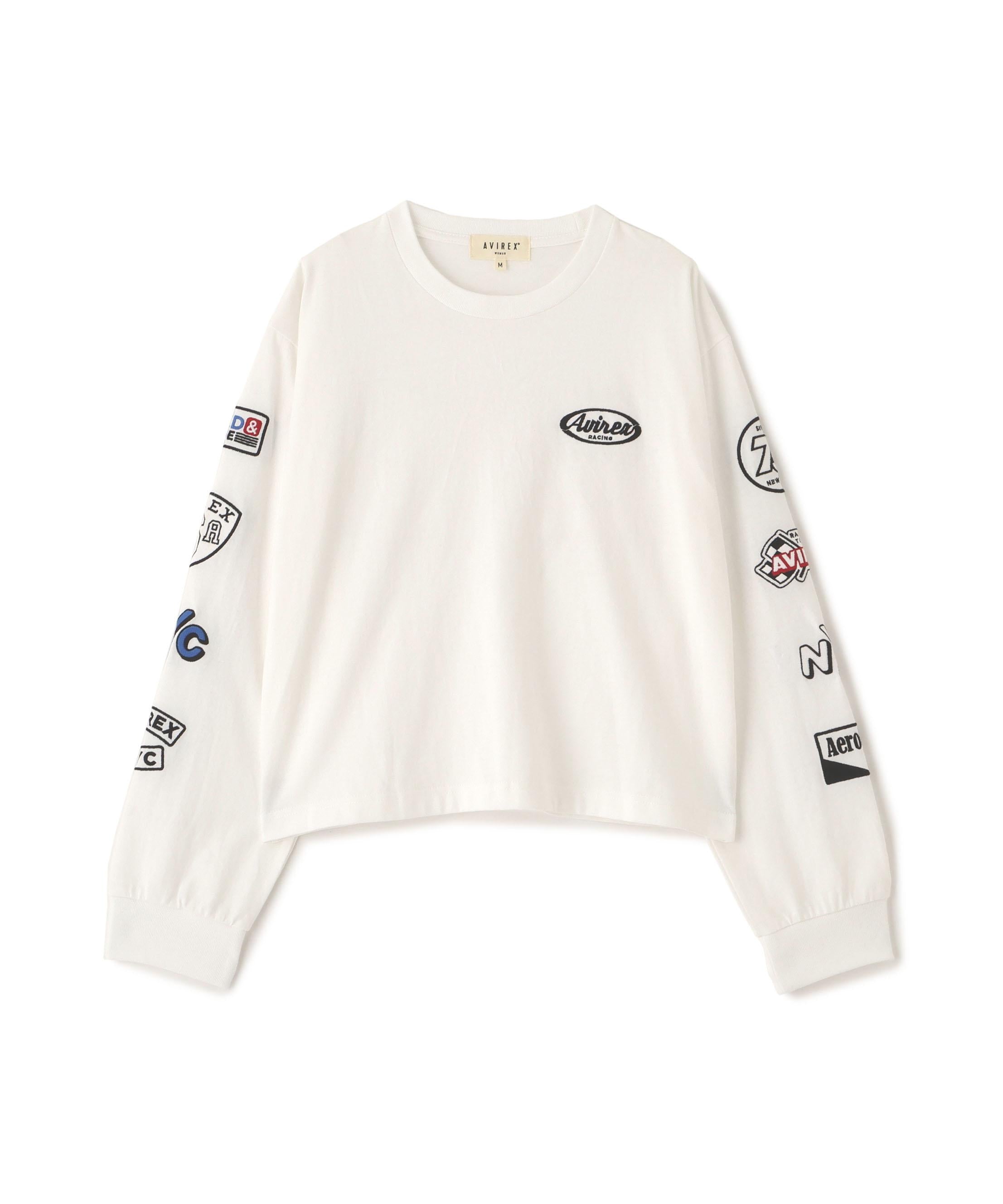 MOTOR ARM PATCH L/S T-SHIRT ホワイト