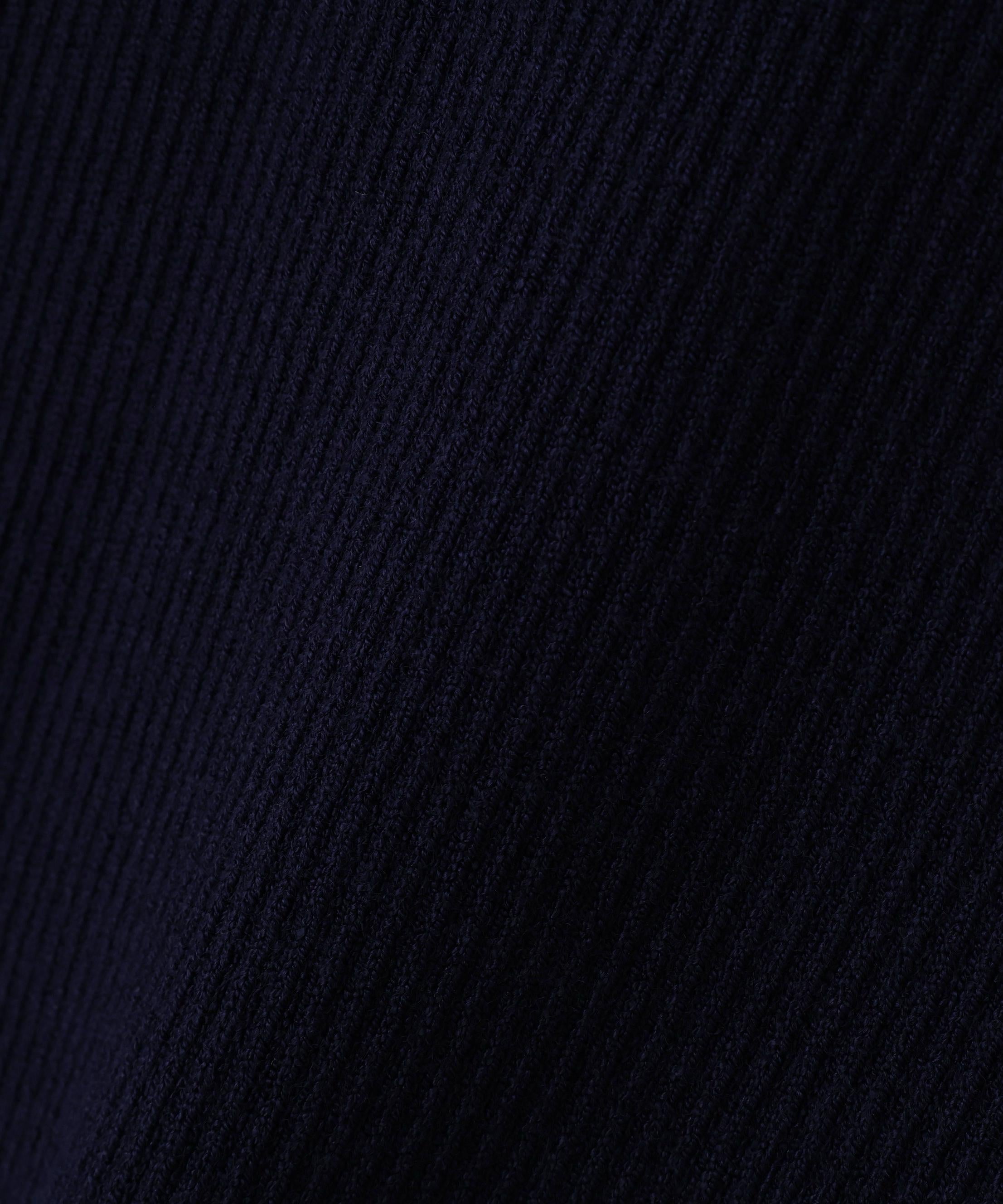 襟付リブベーシックニット ネイビー2