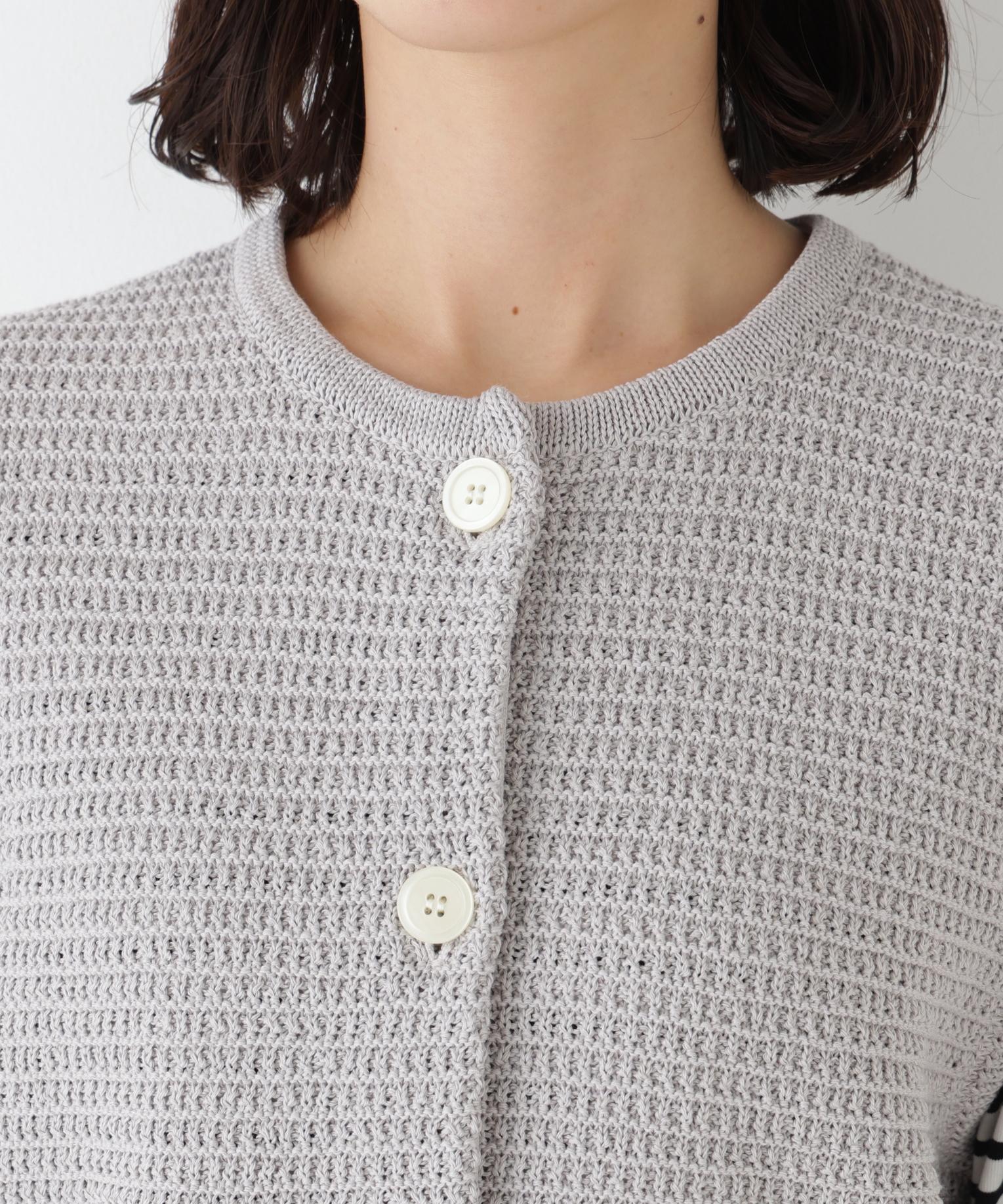 ギマコットン地柄ベスト ライトグレー