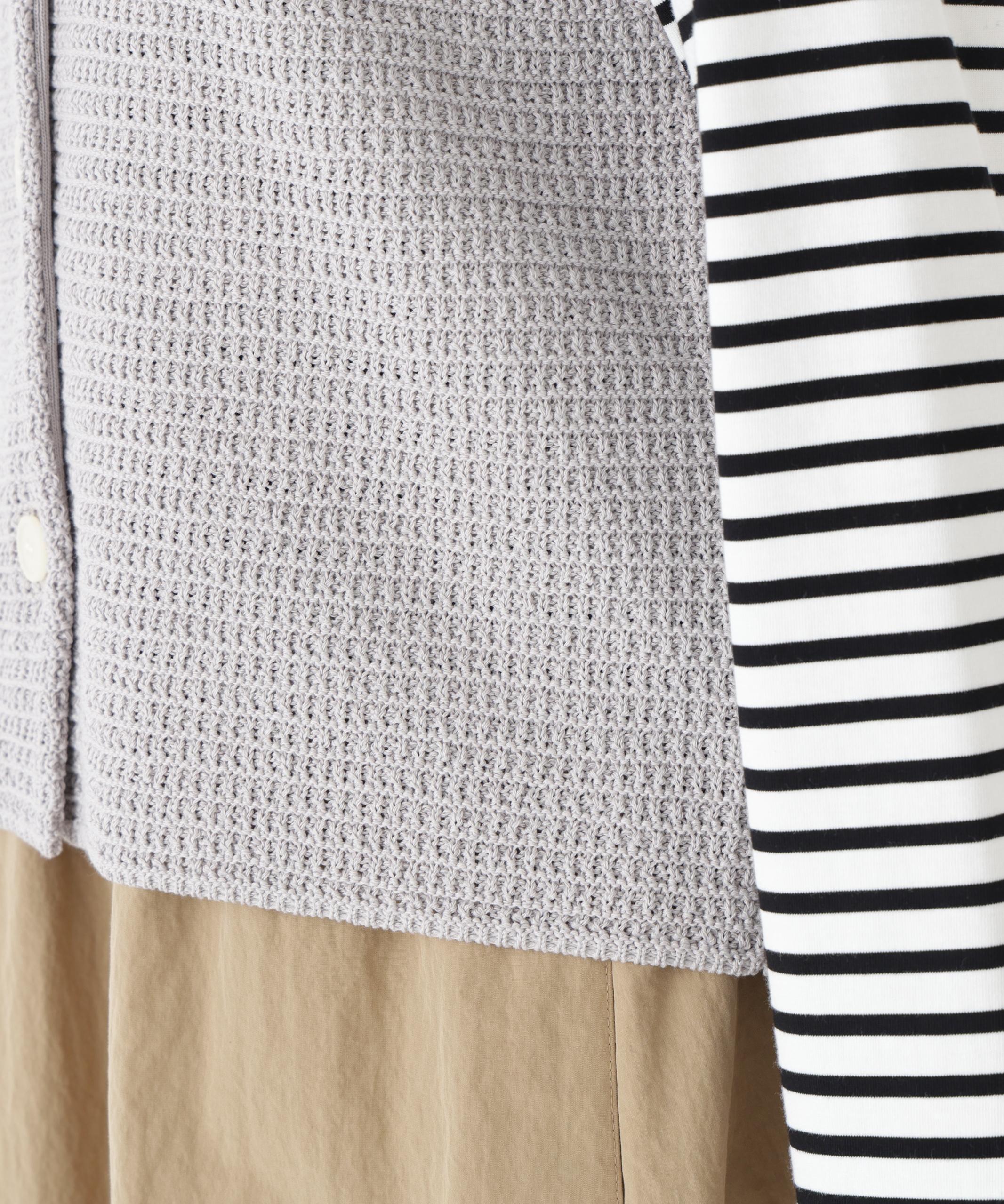 ギマコットン地柄ベスト ライトグレー