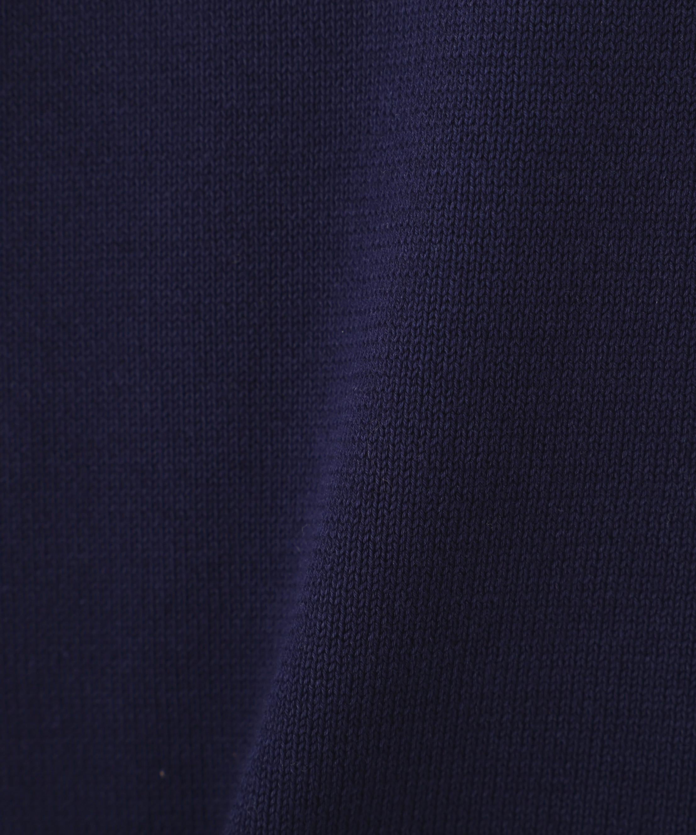 オーガニックコットン混プレーティングライン入カーディガン ネイビーゾッキ