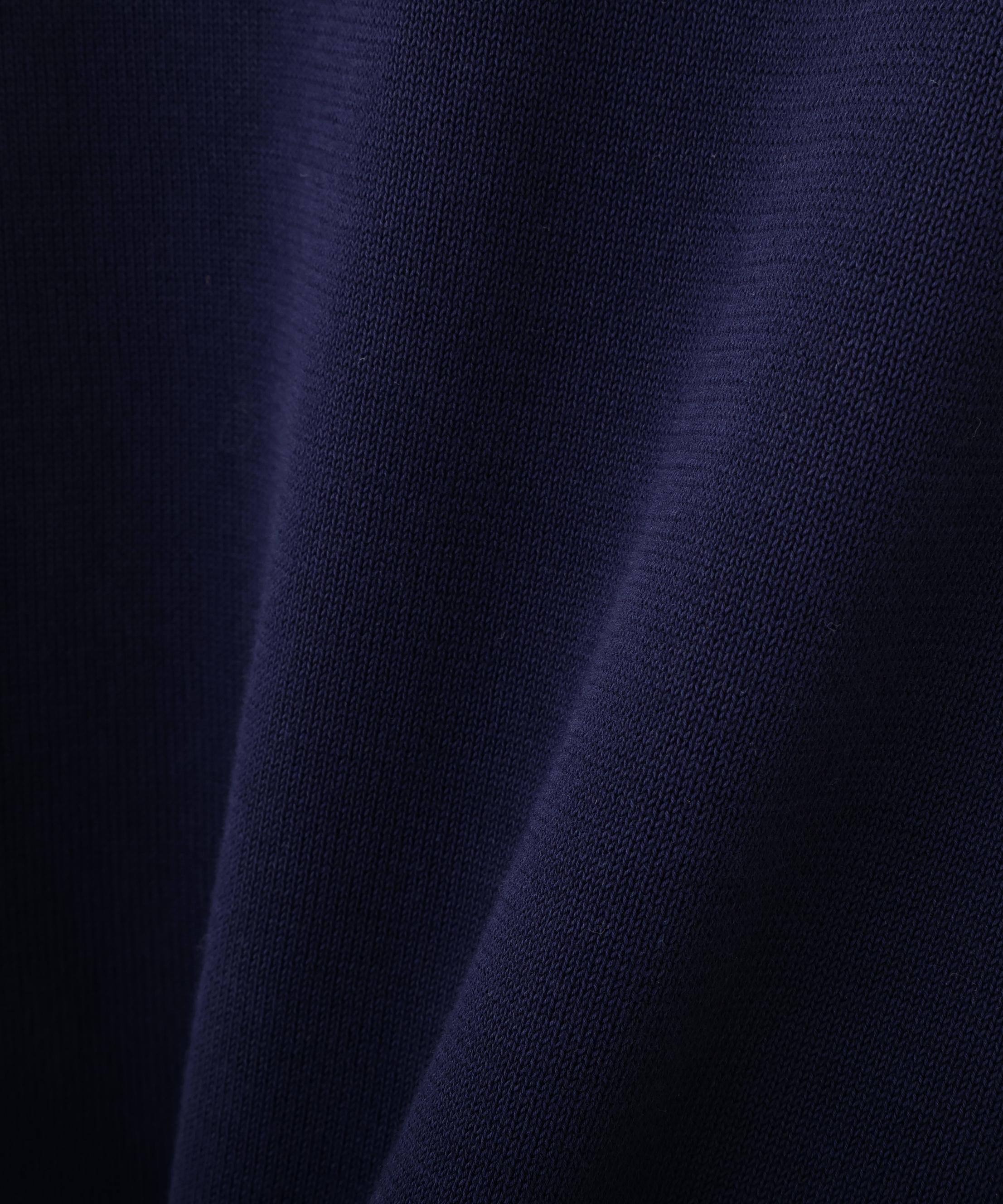 ◆オーガニックコットン混ライン入プルオーバー ネイビー×グリーン