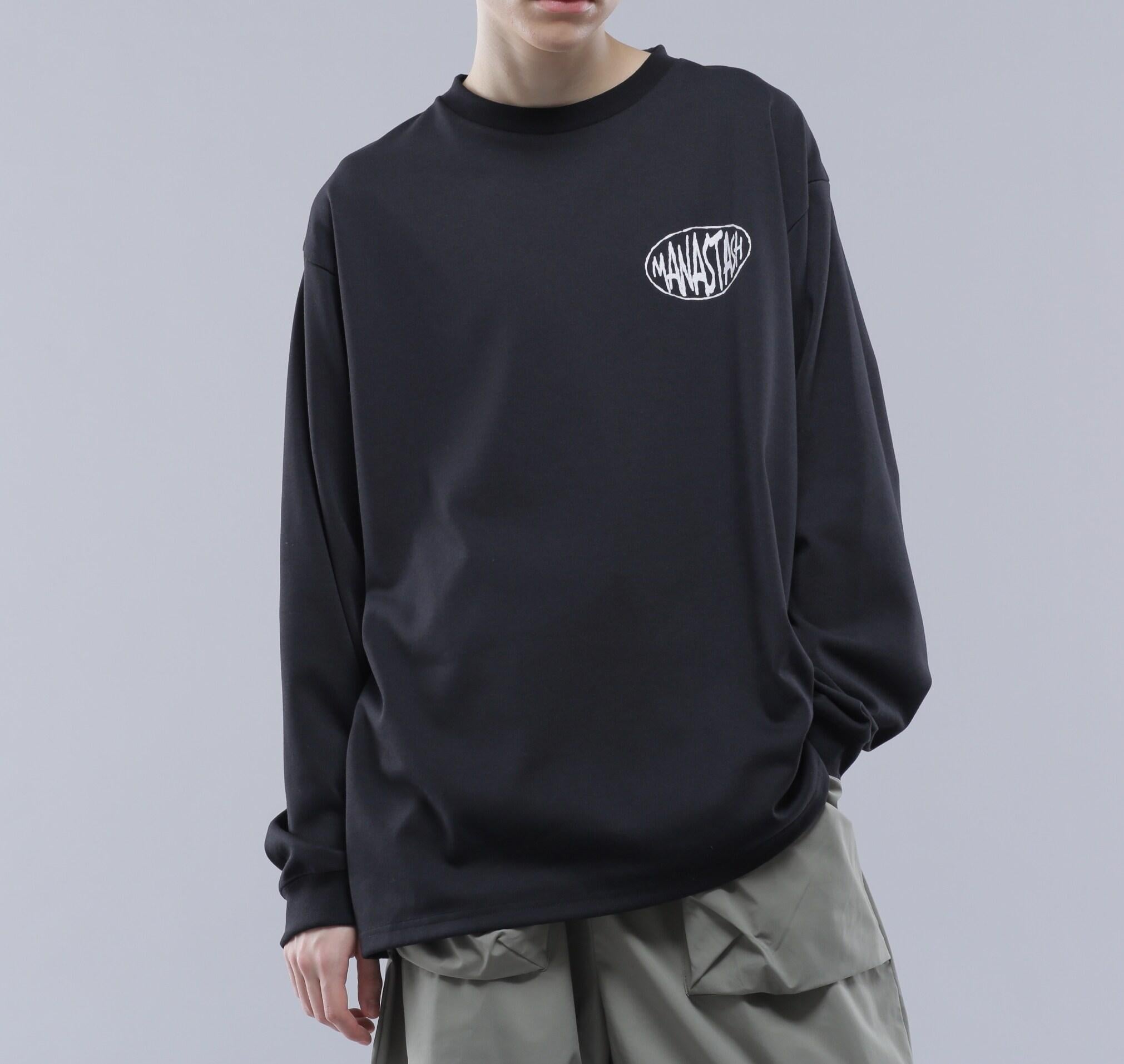 MANASTASH/マナスタッシュ/>E:POLY L/S TEE REAVE> ブラック