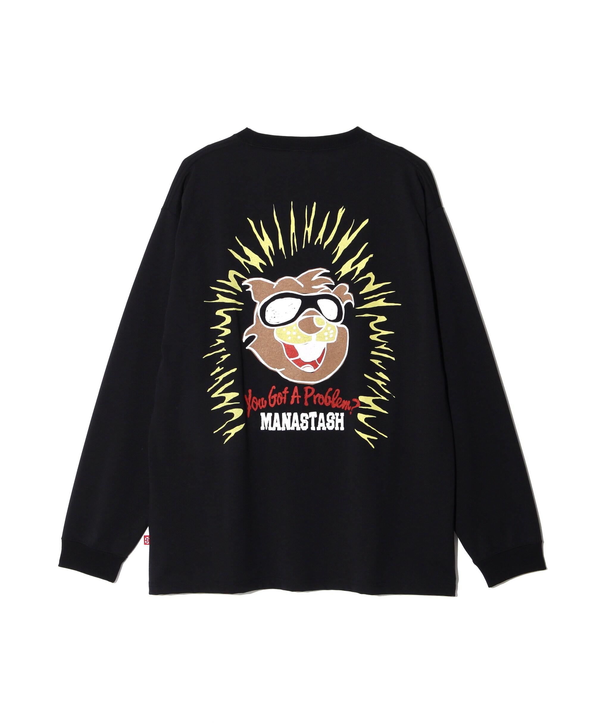 MANASTASH/マナスタッシュ/>E:POLY L/S TEE REAVE> ブラック