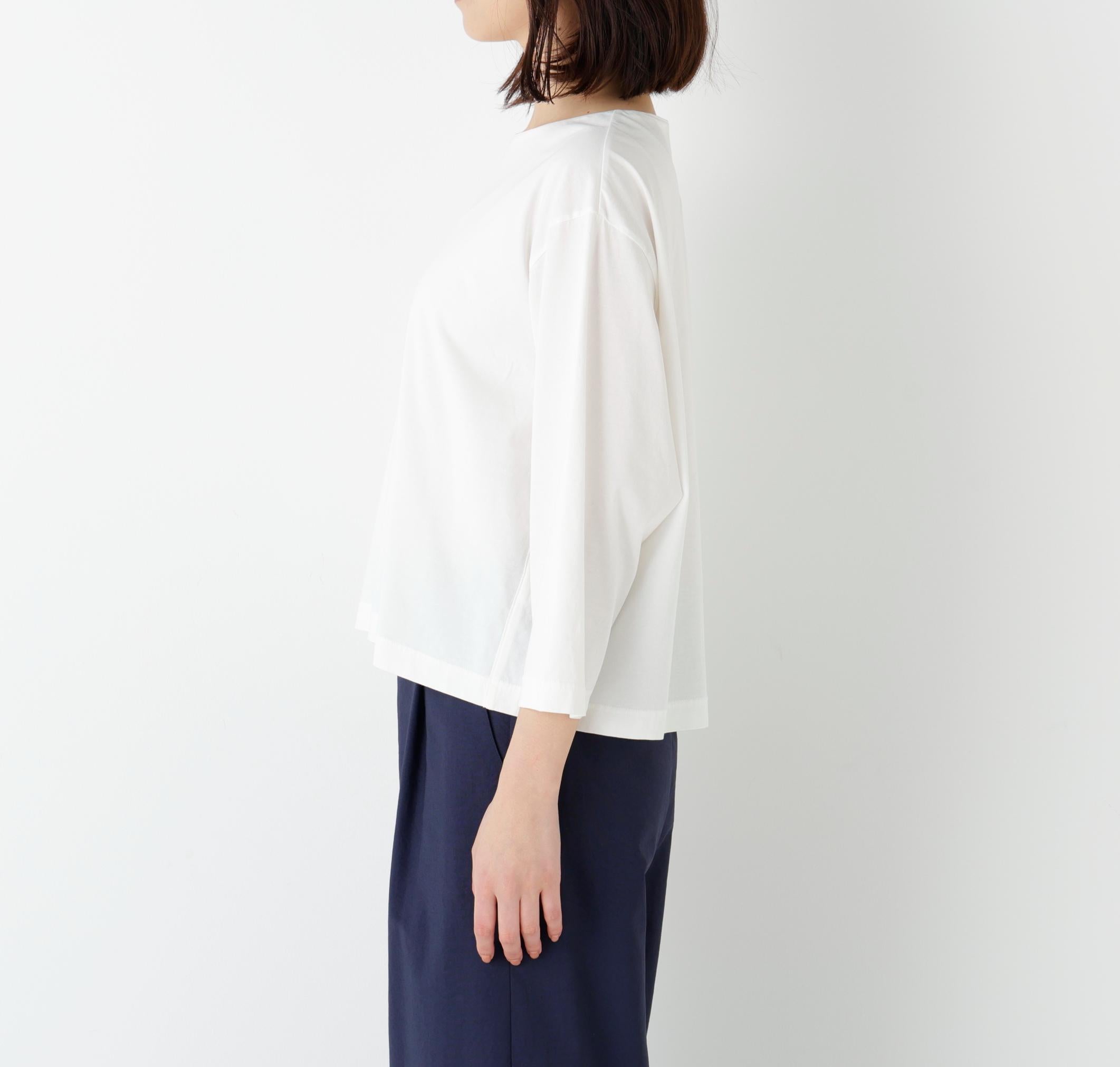 ハイゲージ長袖カットソー ホワイト