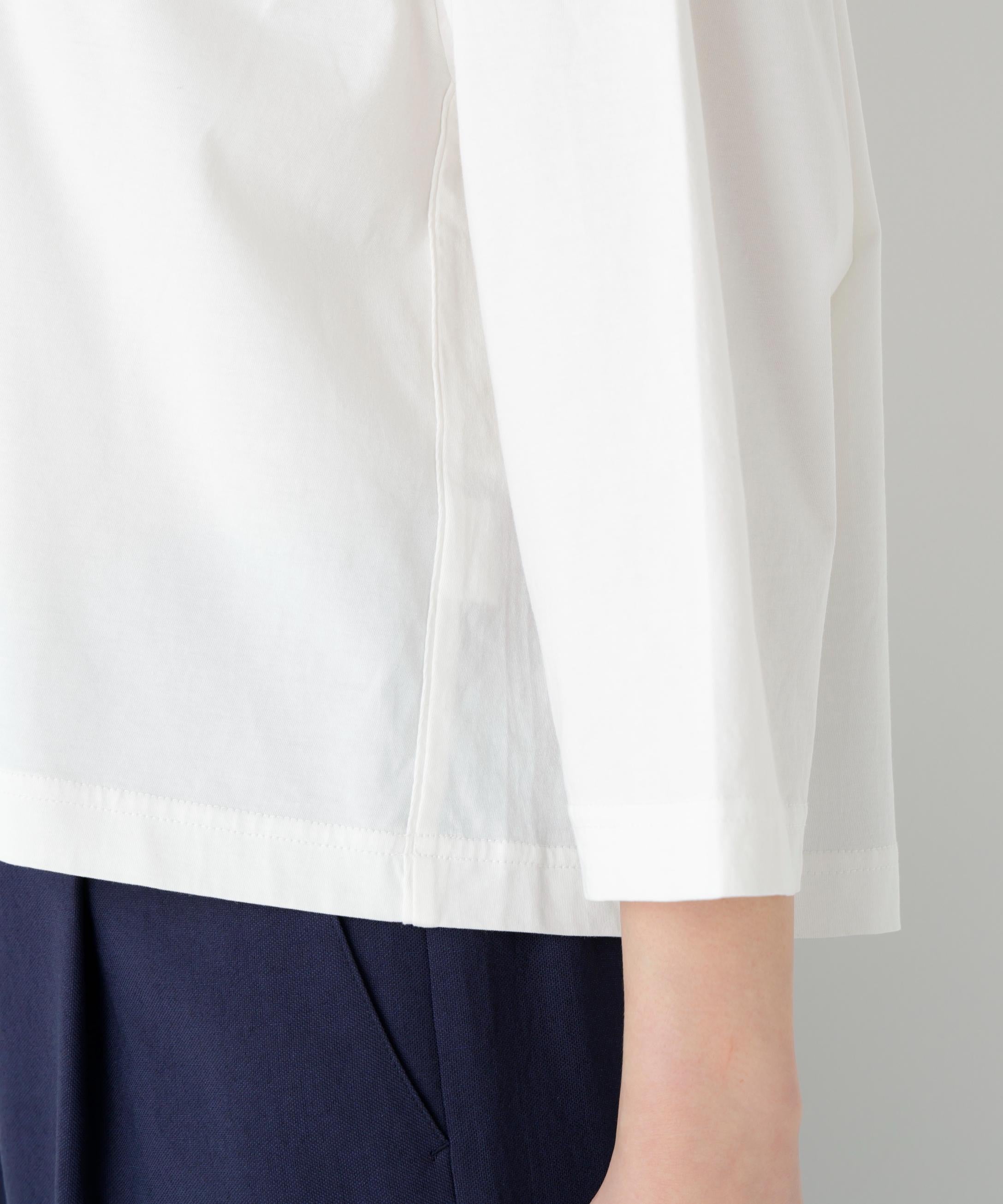 ハイゲージ長袖カットソー ホワイト