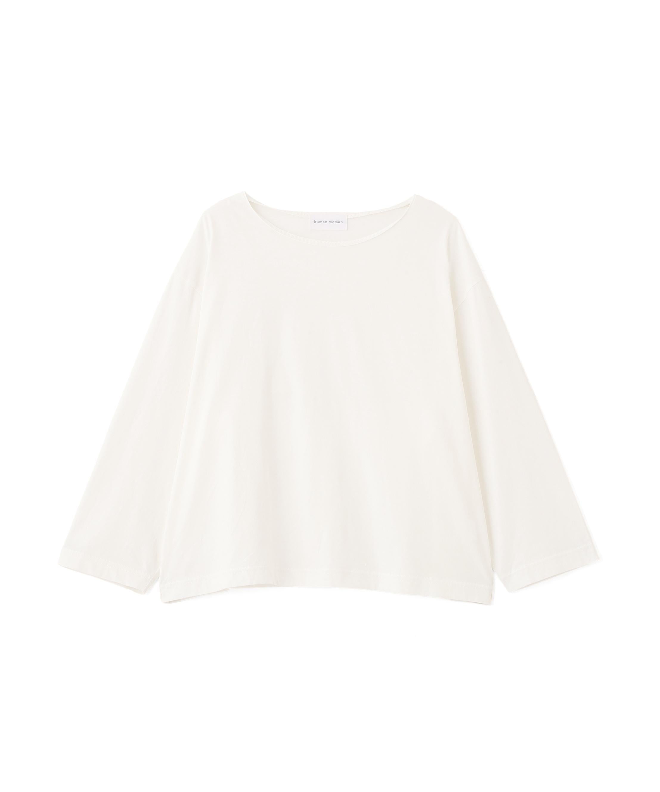 ◆ハイゲージ長袖カットソー ホワイト