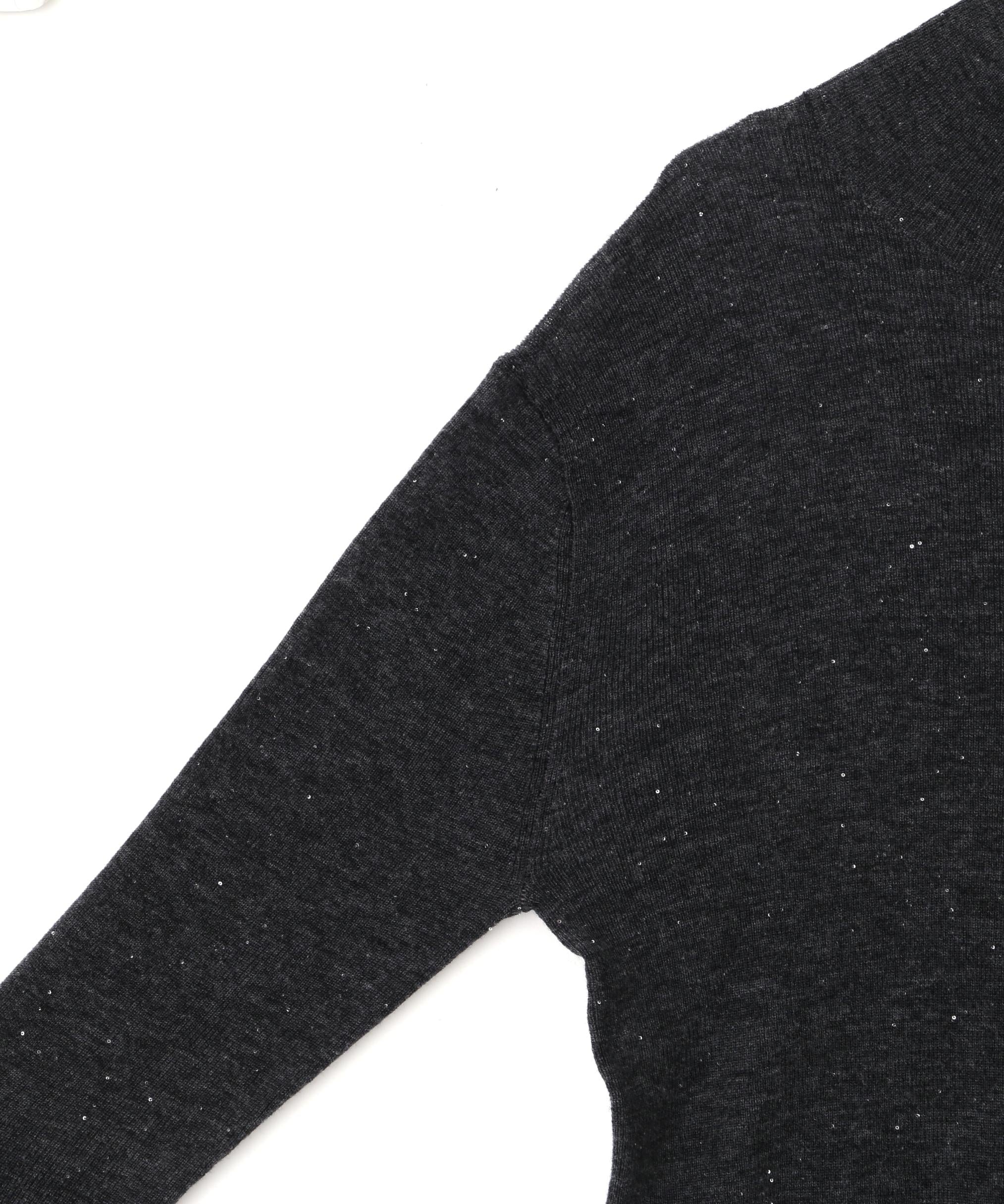 ◆スパンコールシアーモックネックプルオーバー グレー