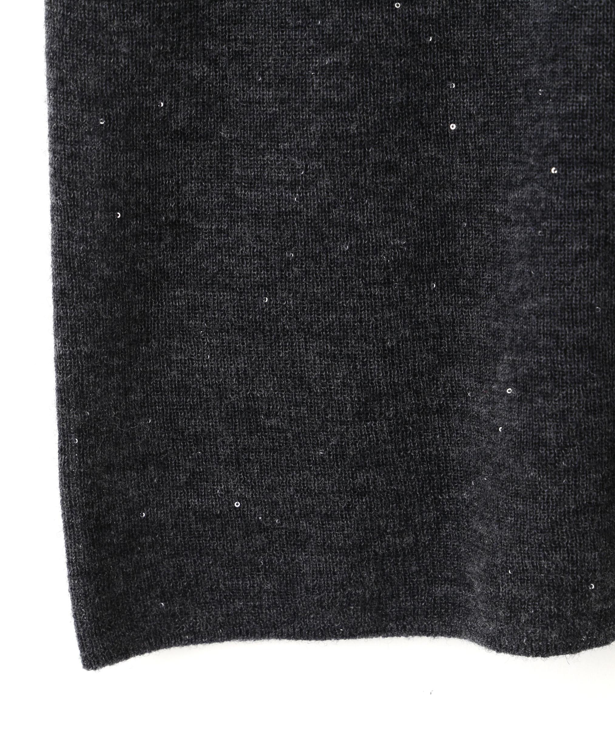 ◆スパンコールシアーモックネックプルオーバー グレー