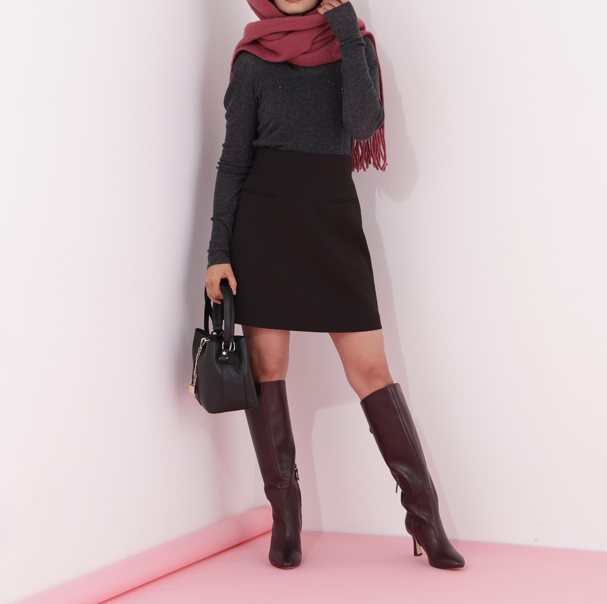 ◆スパンコールシアーモックネックプルオーバー グレー