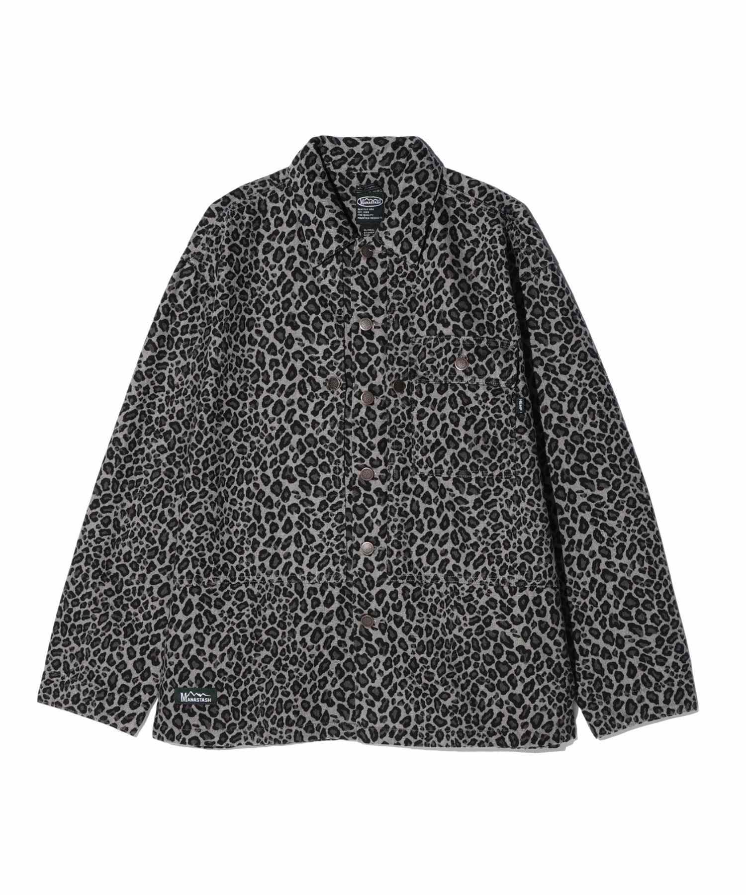 MANASTASH/マナスタッシュ/HEMP TWILL JKT LEOPARD ブラック