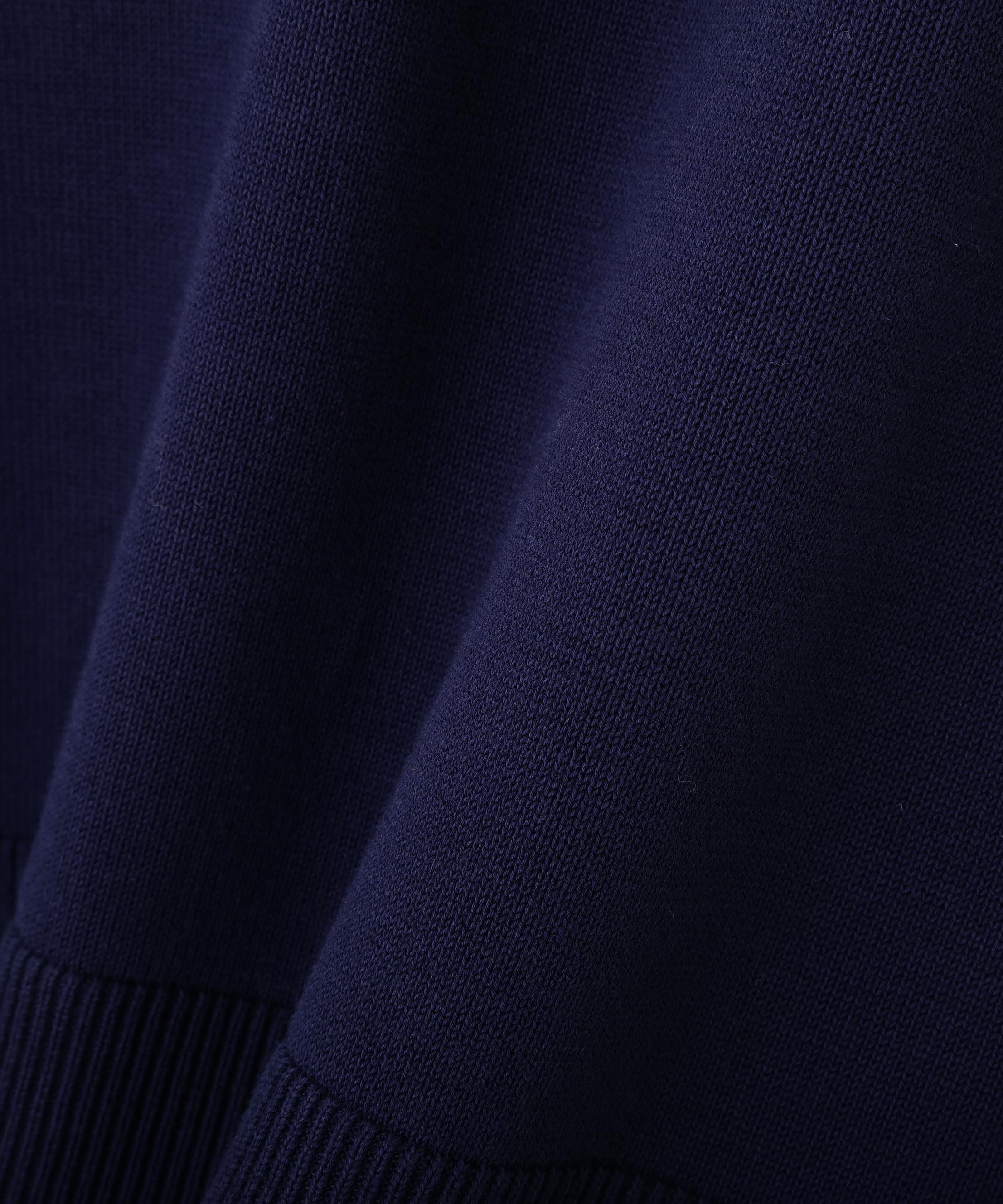 オーガニックコットン混プレーティング前立フリルプルオーバー ネイビー