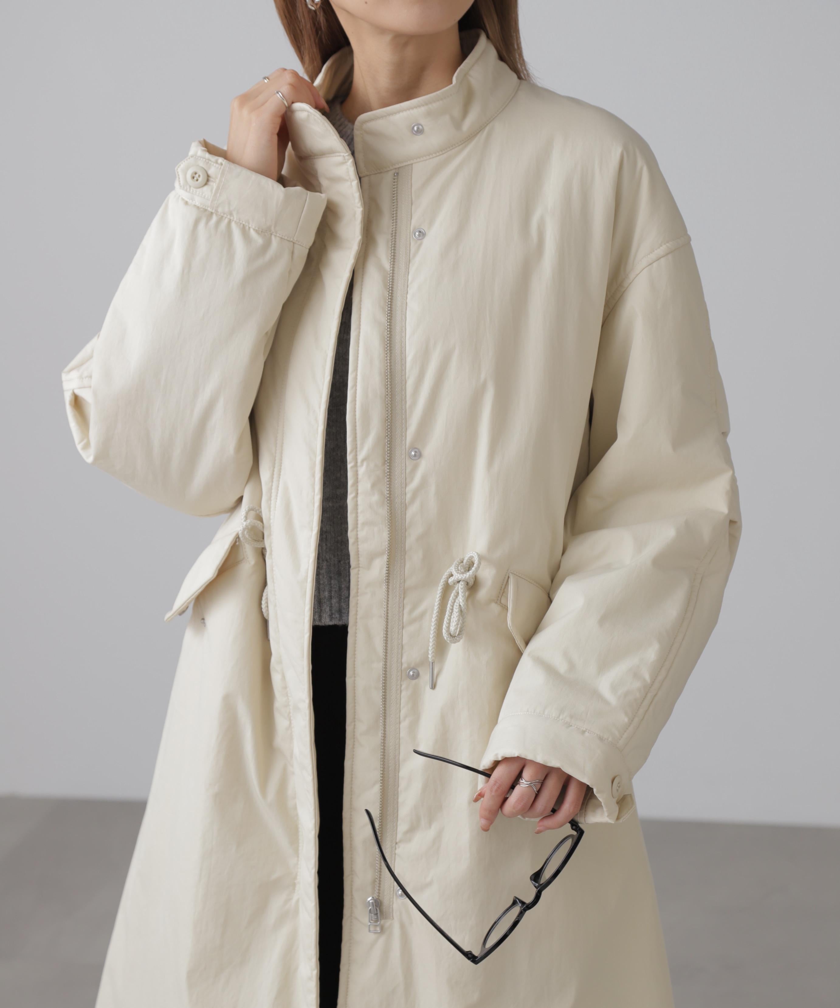 中綿ロングミリタリーコート オフホワイト
