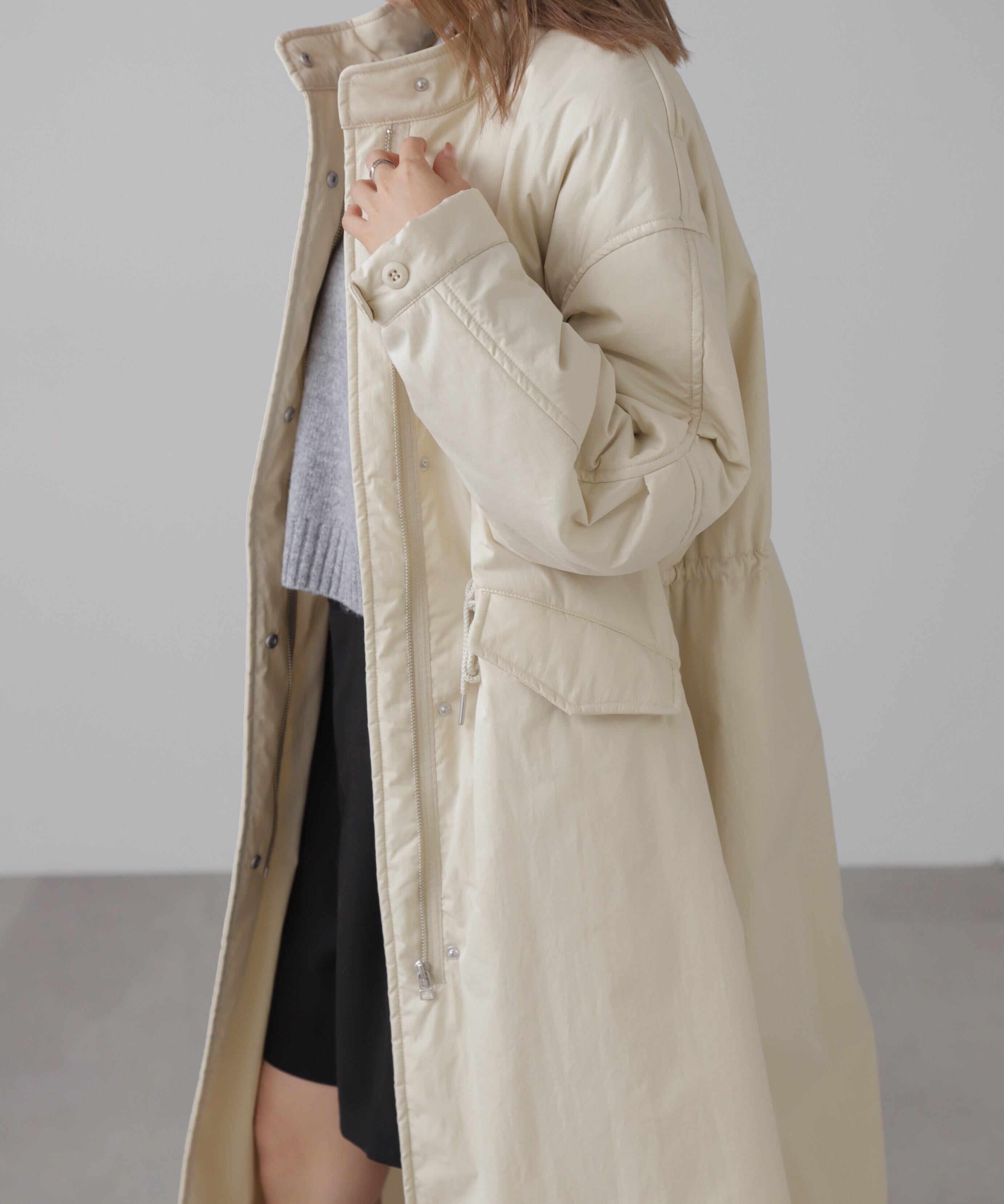 中綿ロングミリタリーコート オフホワイト