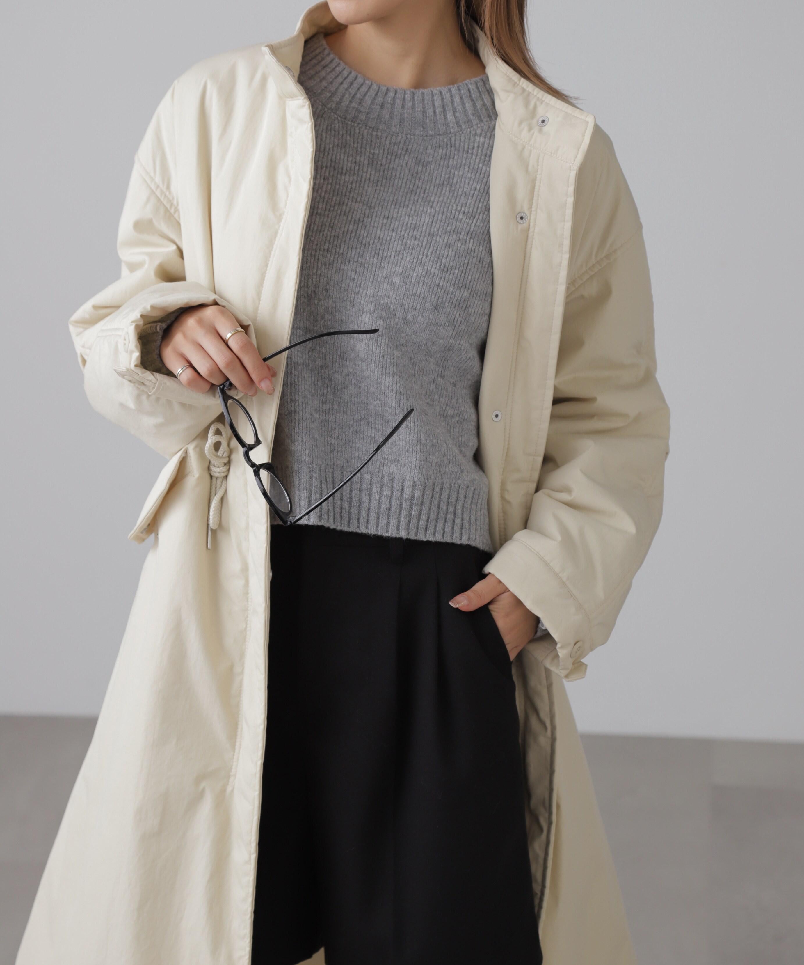 中綿ロングミリタリーコート オフホワイト