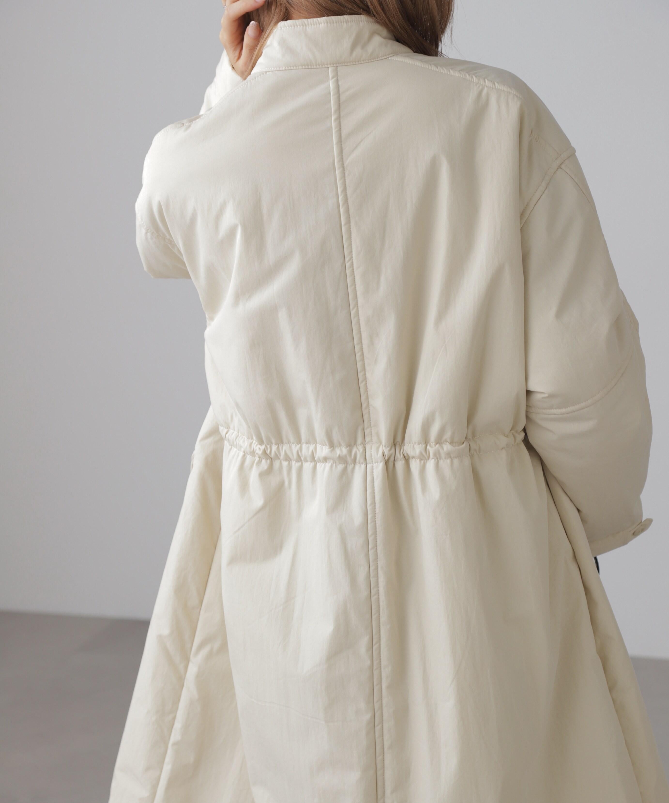 中綿ロングミリタリーコート オフホワイト