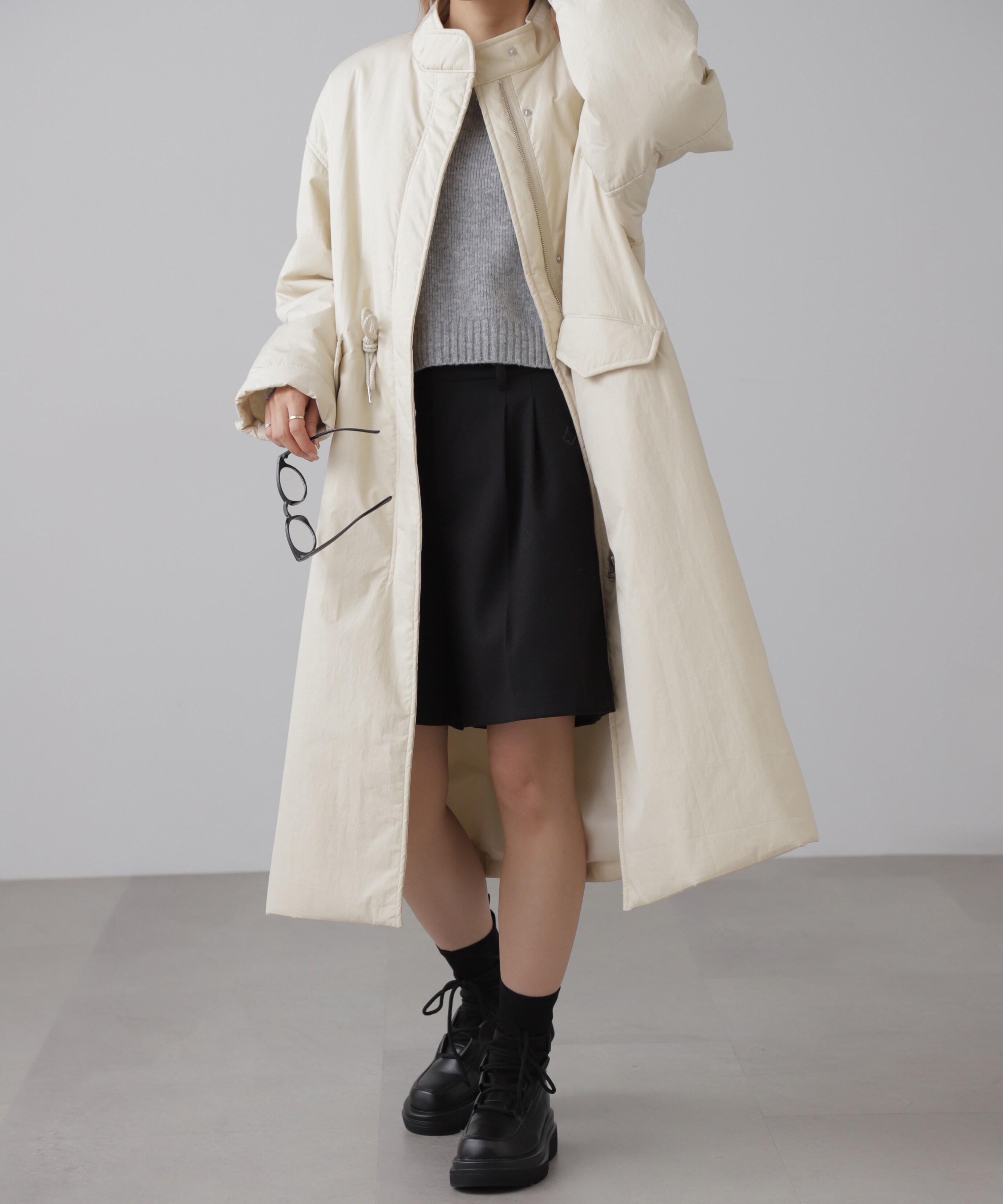 中綿ロングミリタリーコート オフホワイト