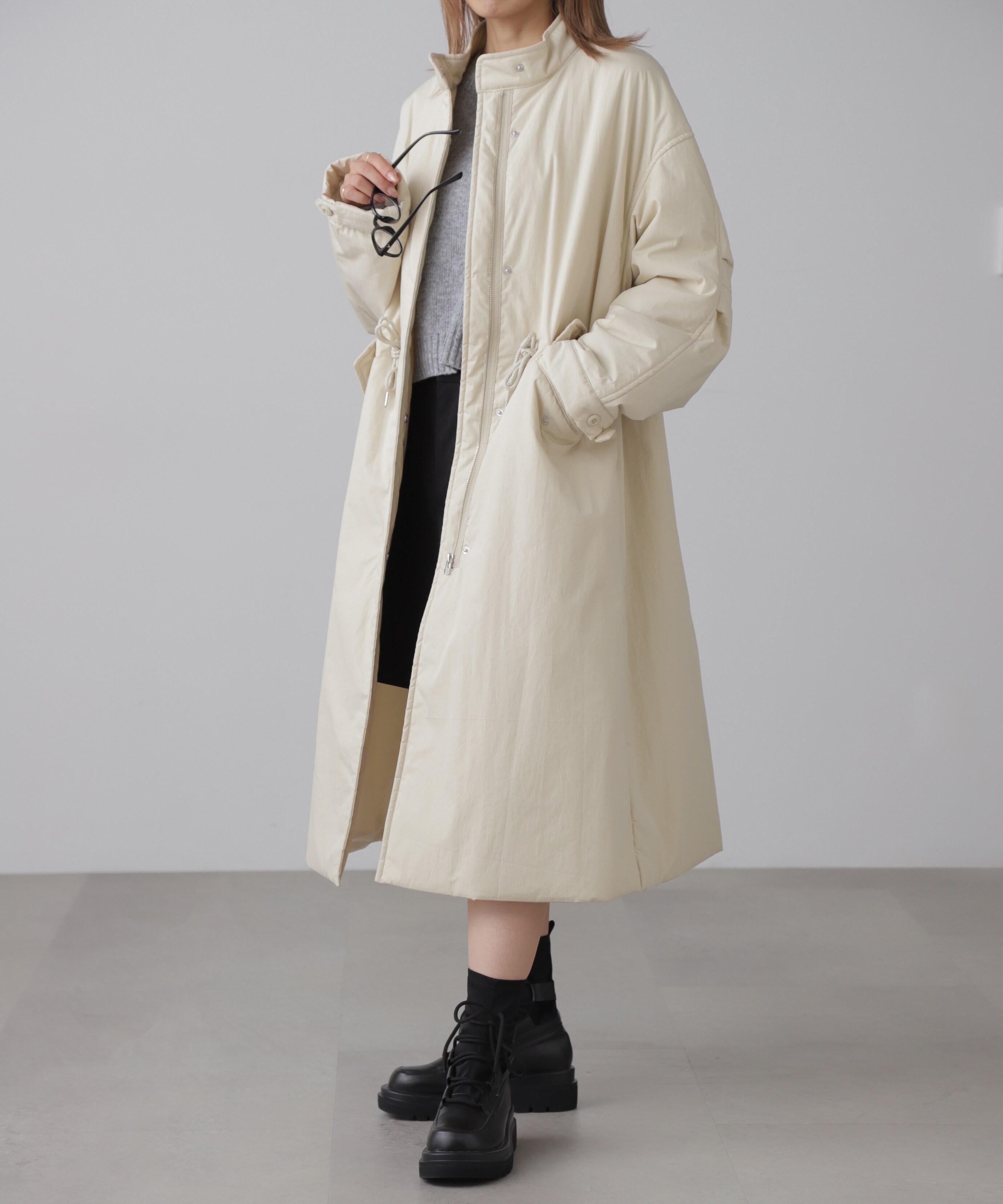 中綿ロングミリタリーコート オフホワイト