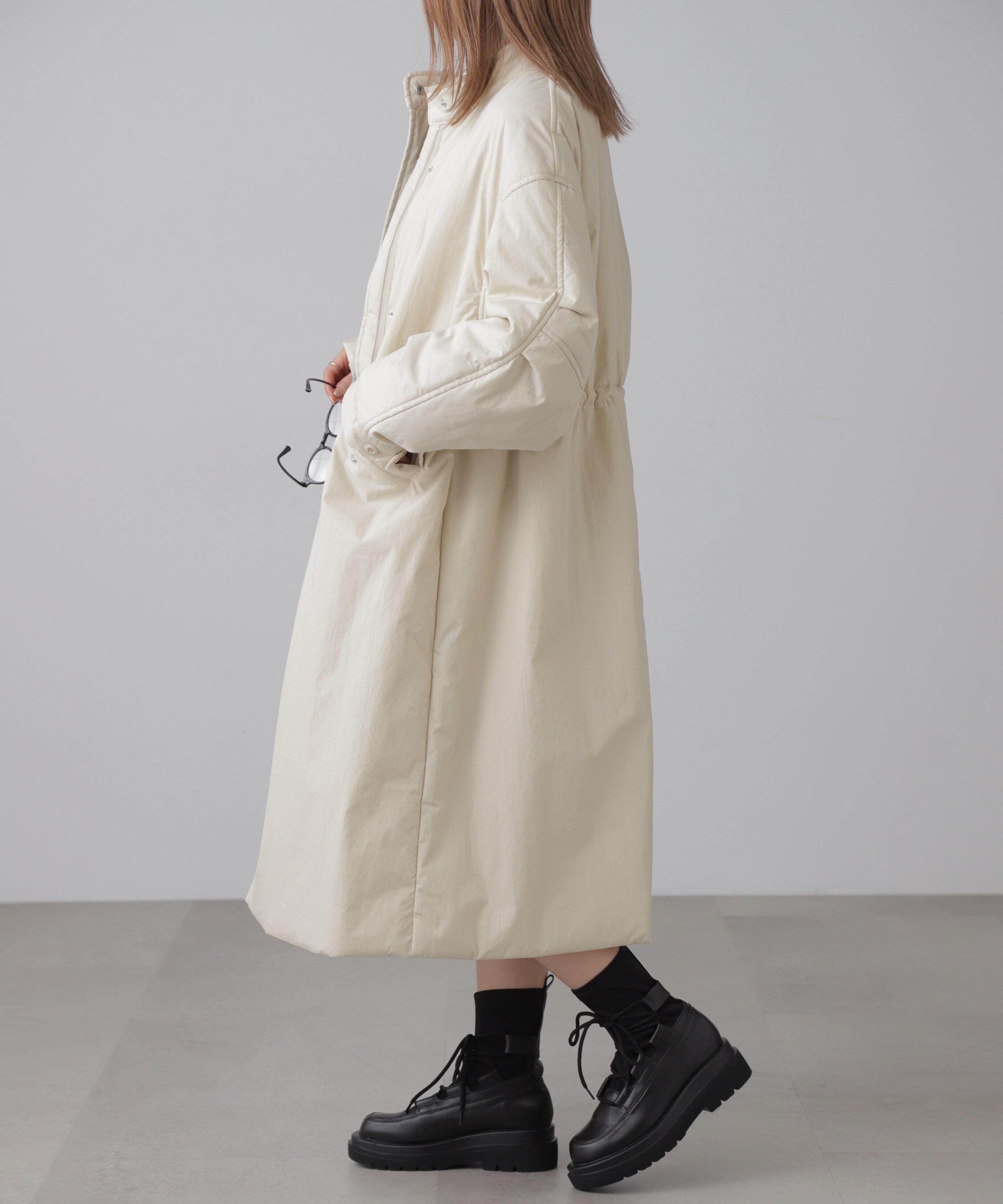 中綿ロングミリタリーコート オフホワイト