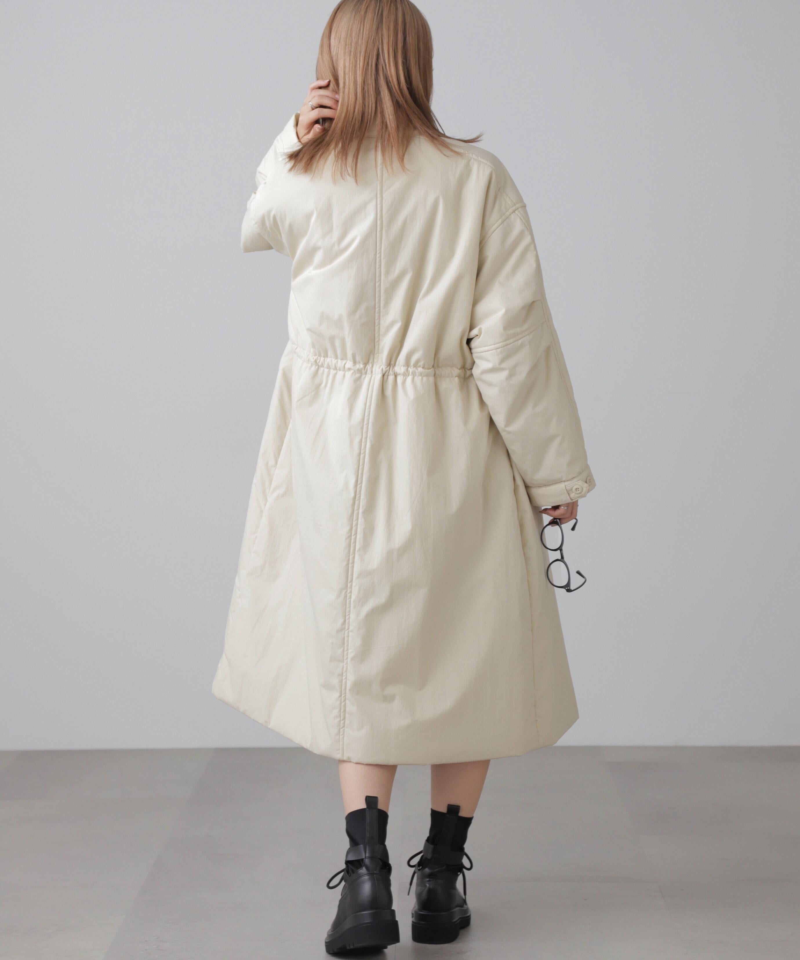 中綿ロングミリタリーコート オフホワイト