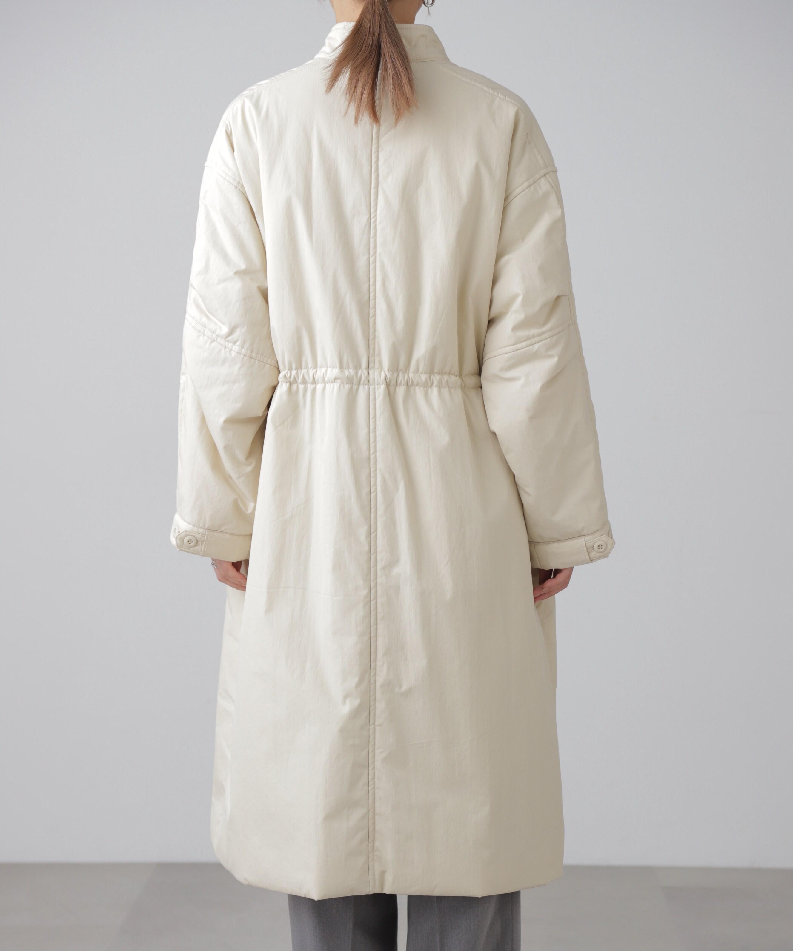 中綿ロングミリタリーコート オフホワイト