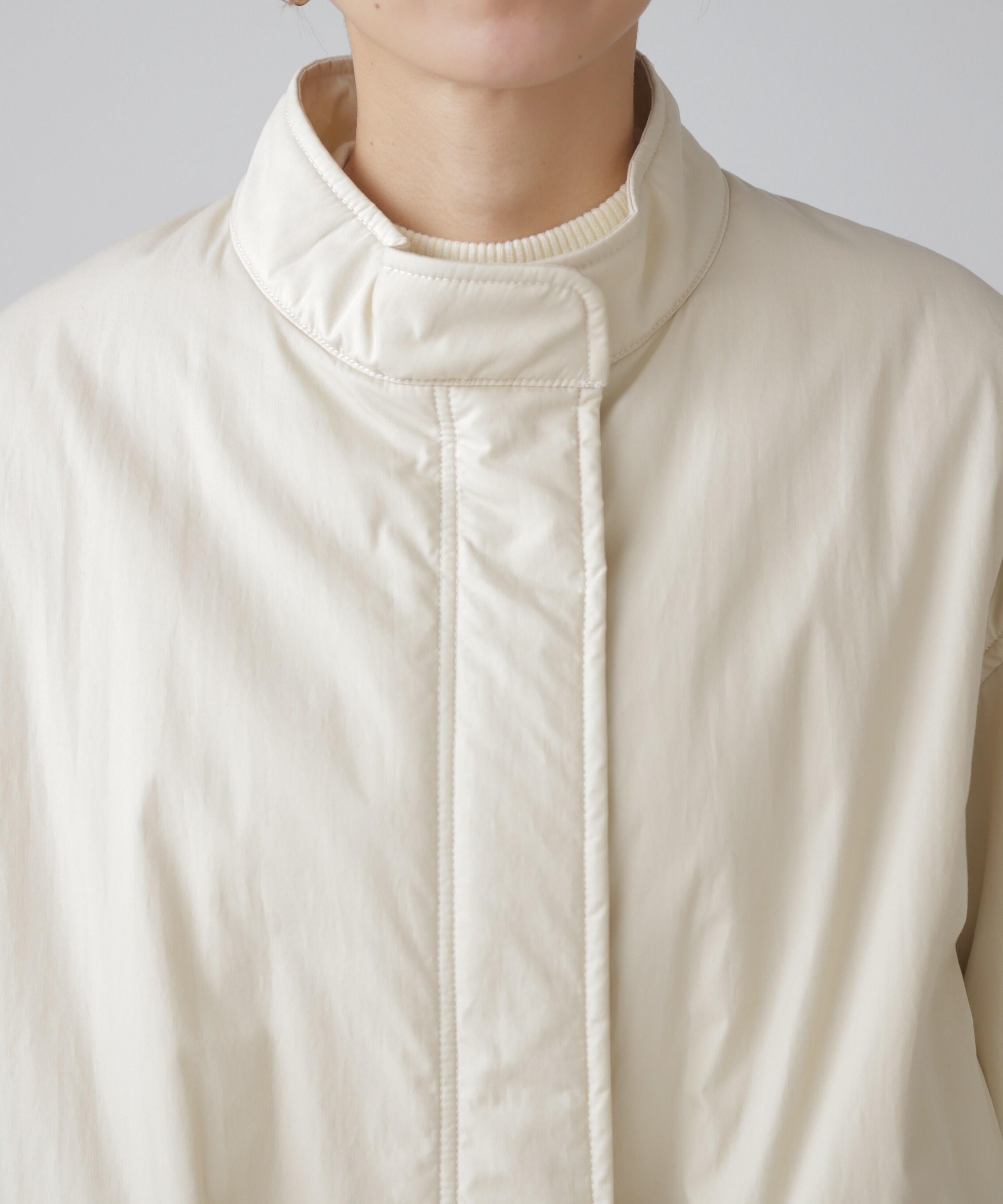 中綿ロングミリタリーコート オフホワイト