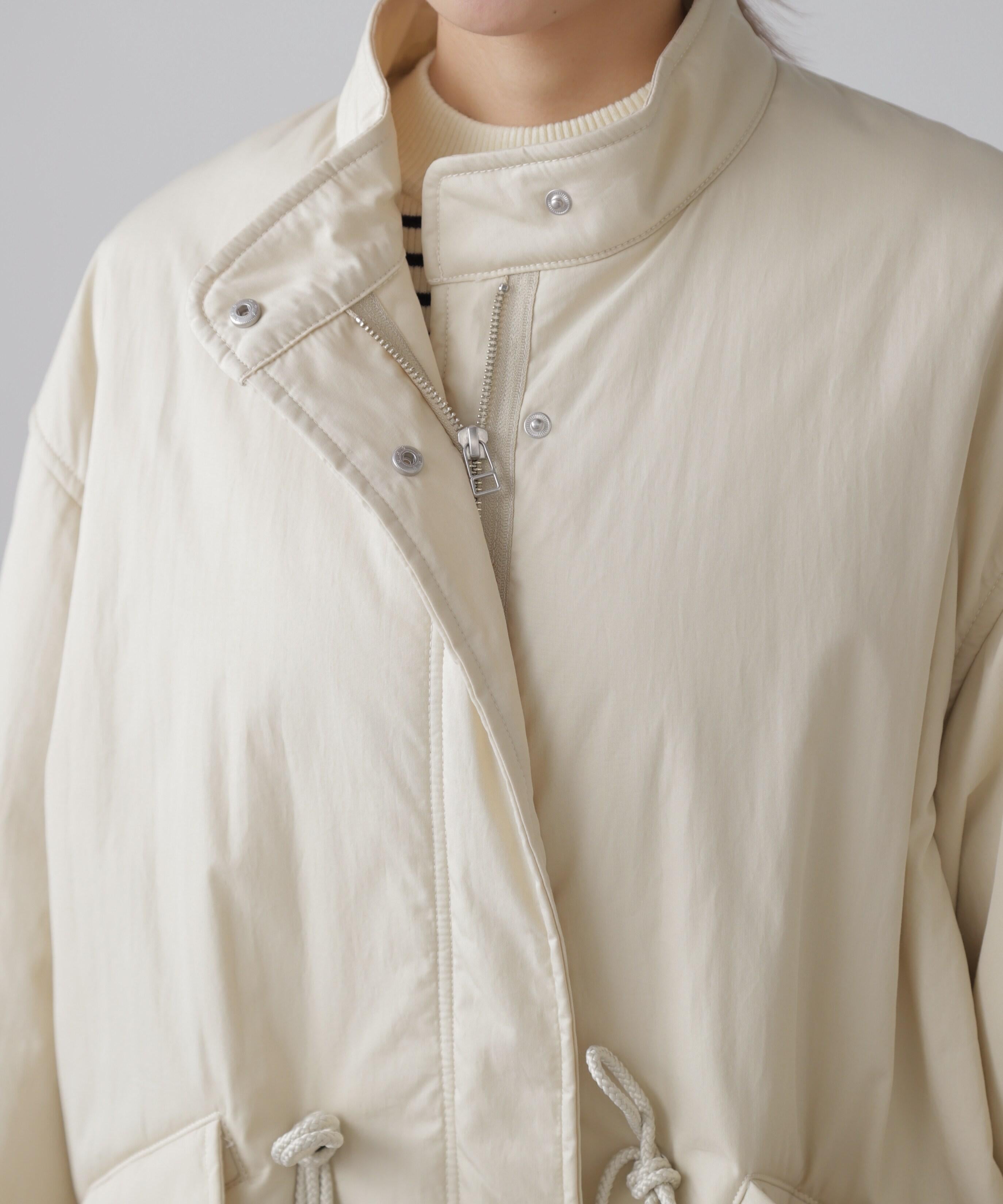 中綿ロングミリタリーコート オフホワイト