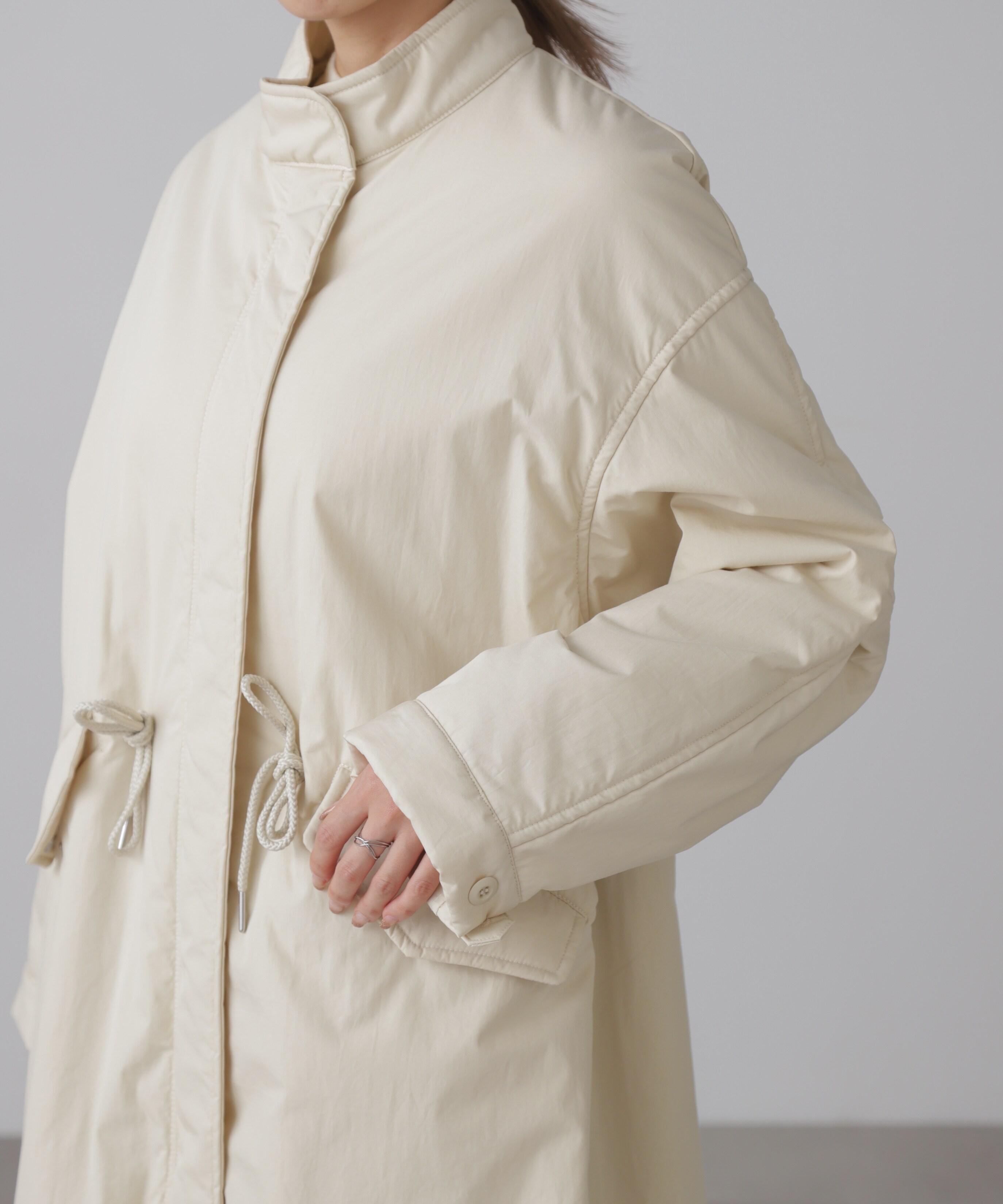中綿ロングミリタリーコート オフホワイト