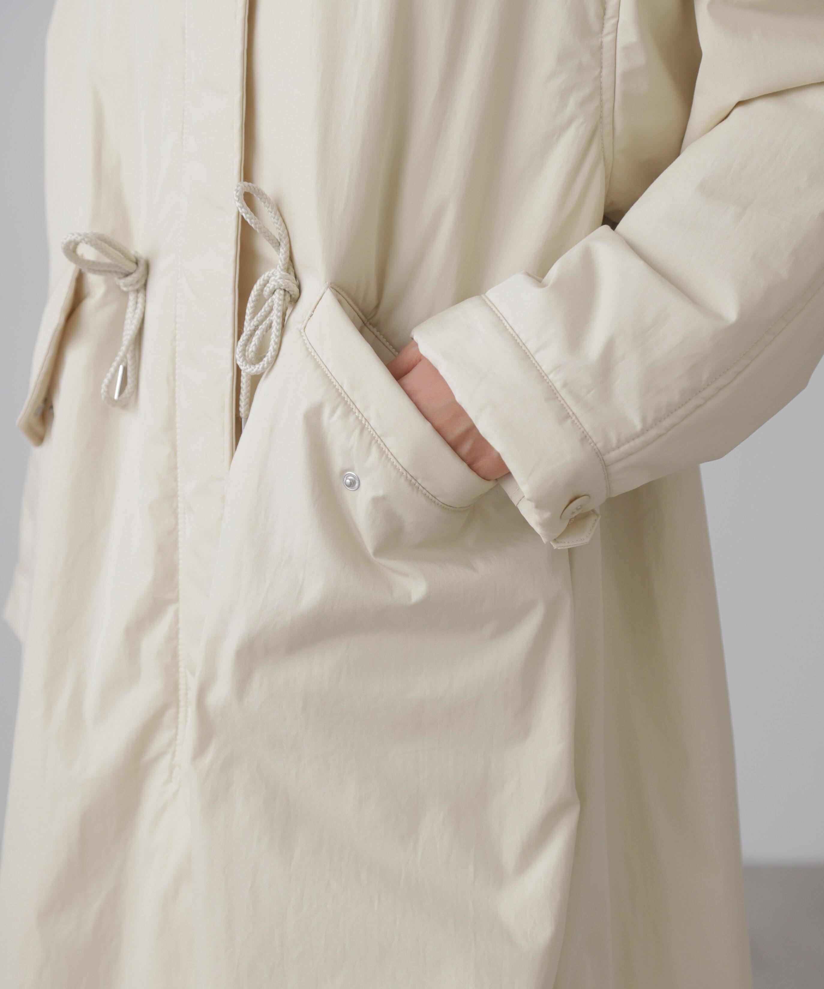 中綿ロングミリタリーコート オフホワイト