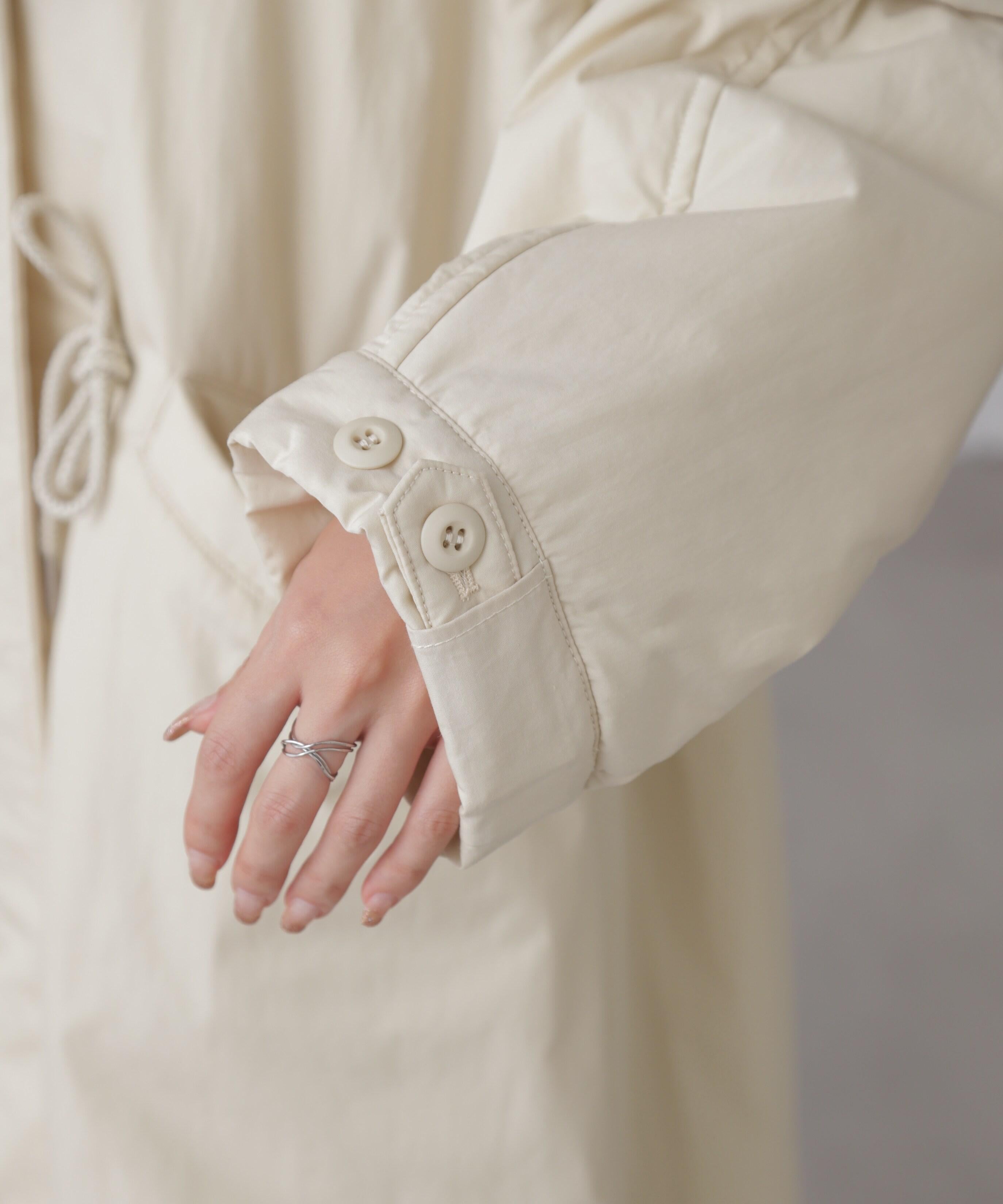 中綿ロングミリタリーコート オフホワイト