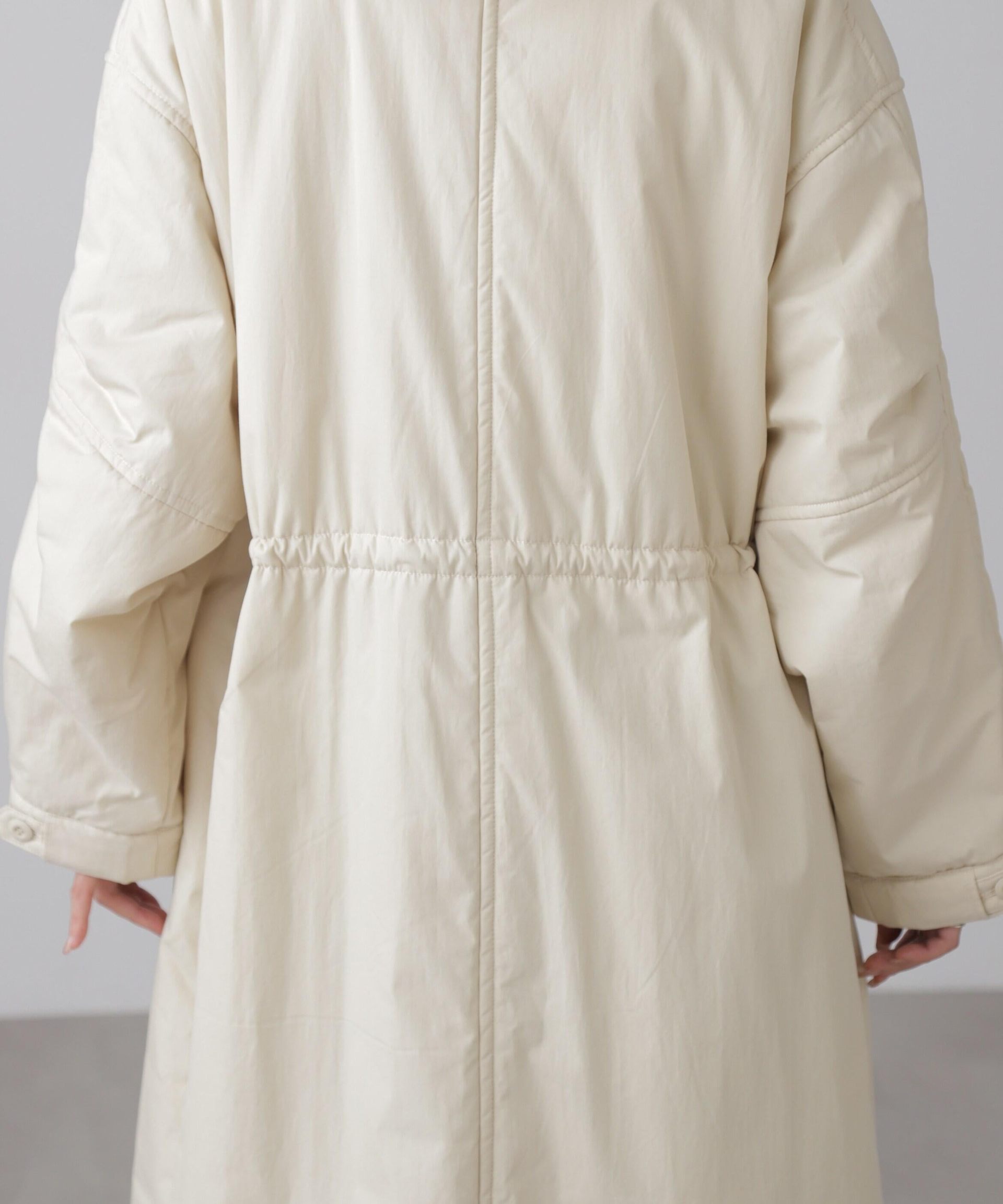 中綿ロングミリタリーコート オフホワイト