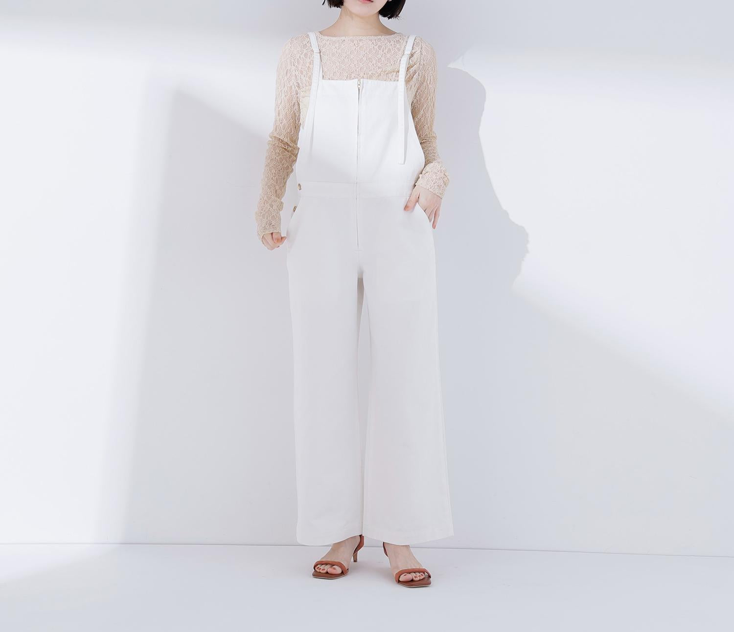 デニムオールインワン オフホワイト1