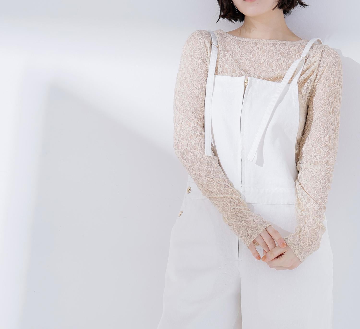 デニムオールインワン オフホワイト1