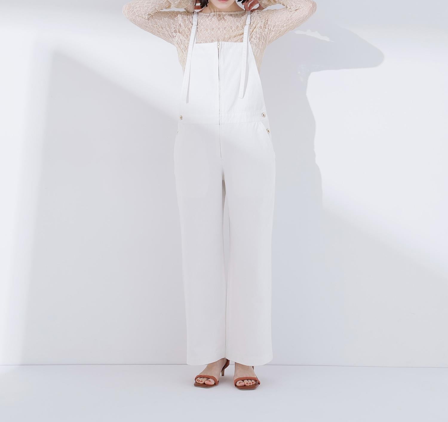 デニムオールインワン オフホワイト1