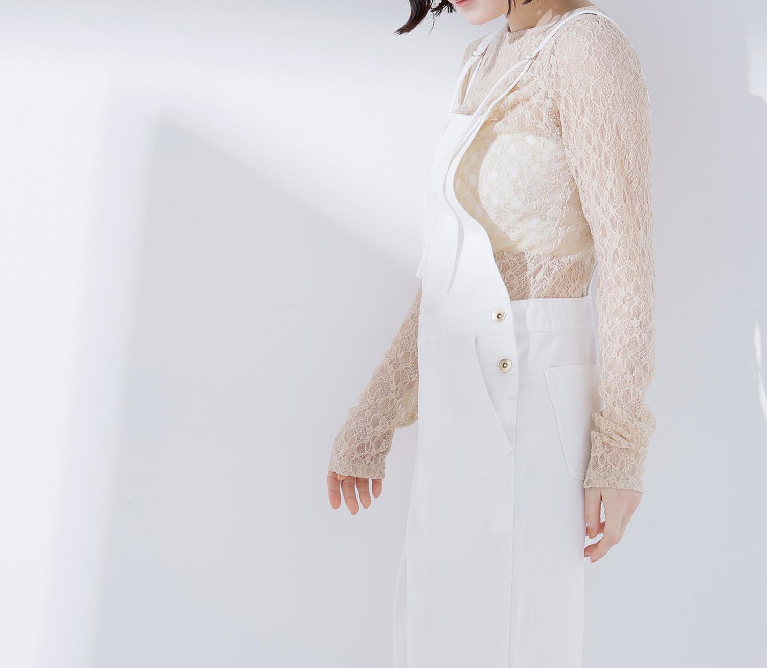 デニムオールインワン オフホワイト1