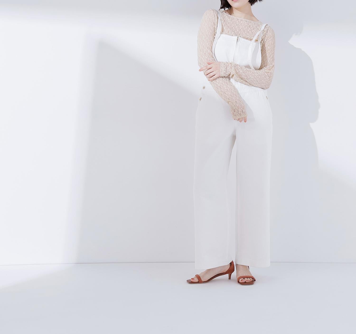 デニムオールインワン オフホワイト1