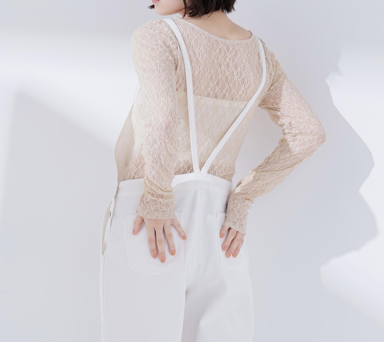 デニムオールインワン オフホワイト1