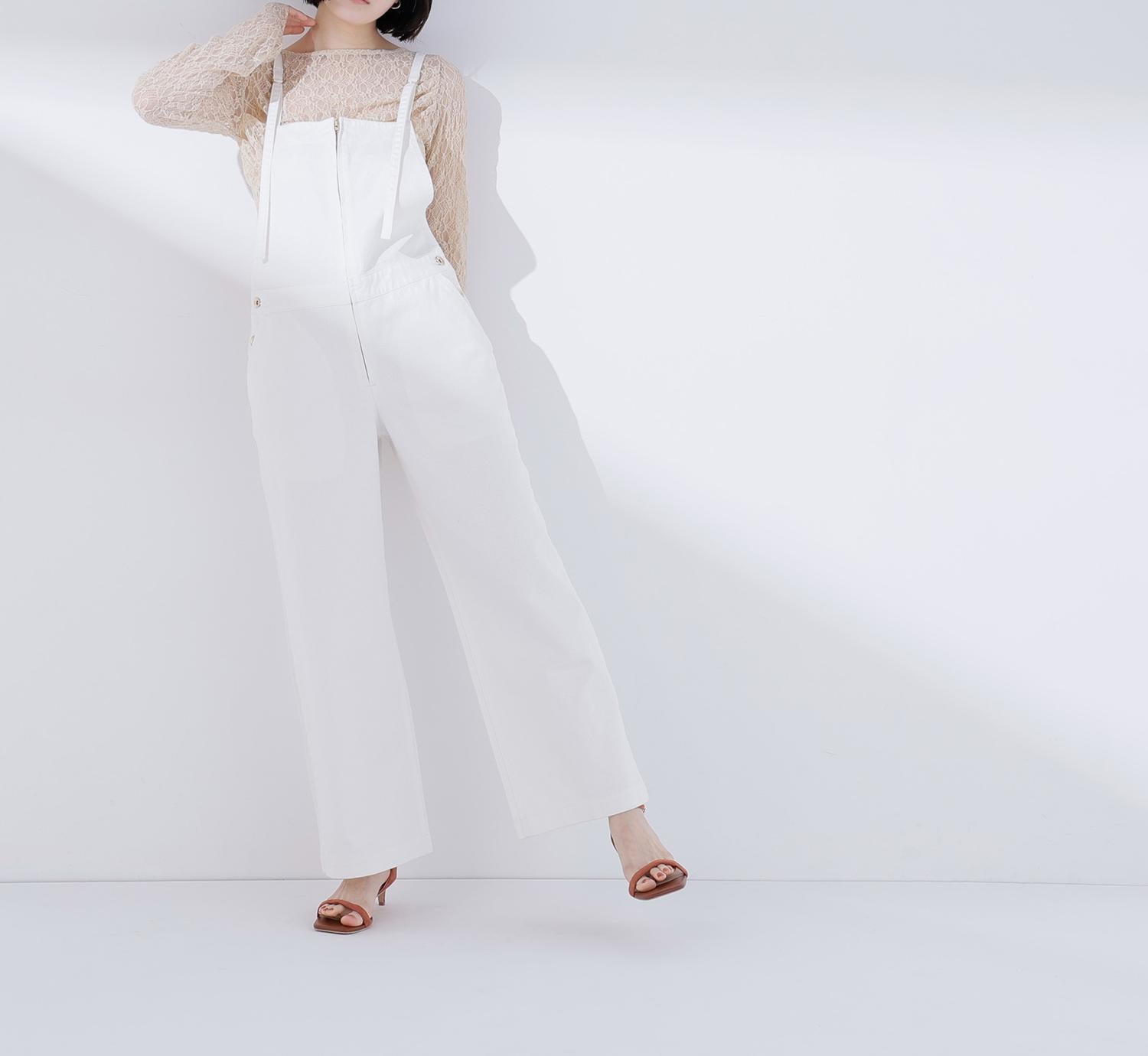 デニムオールインワン オフホワイト1